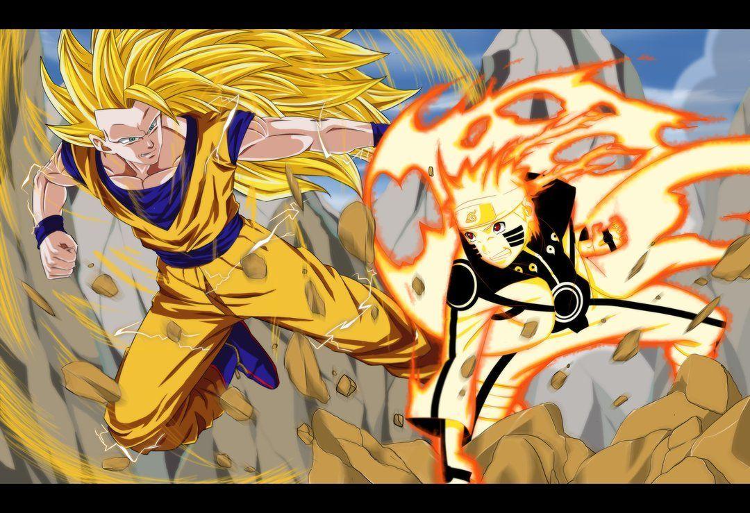 1080x739 Naruto and Goku Wallpaper