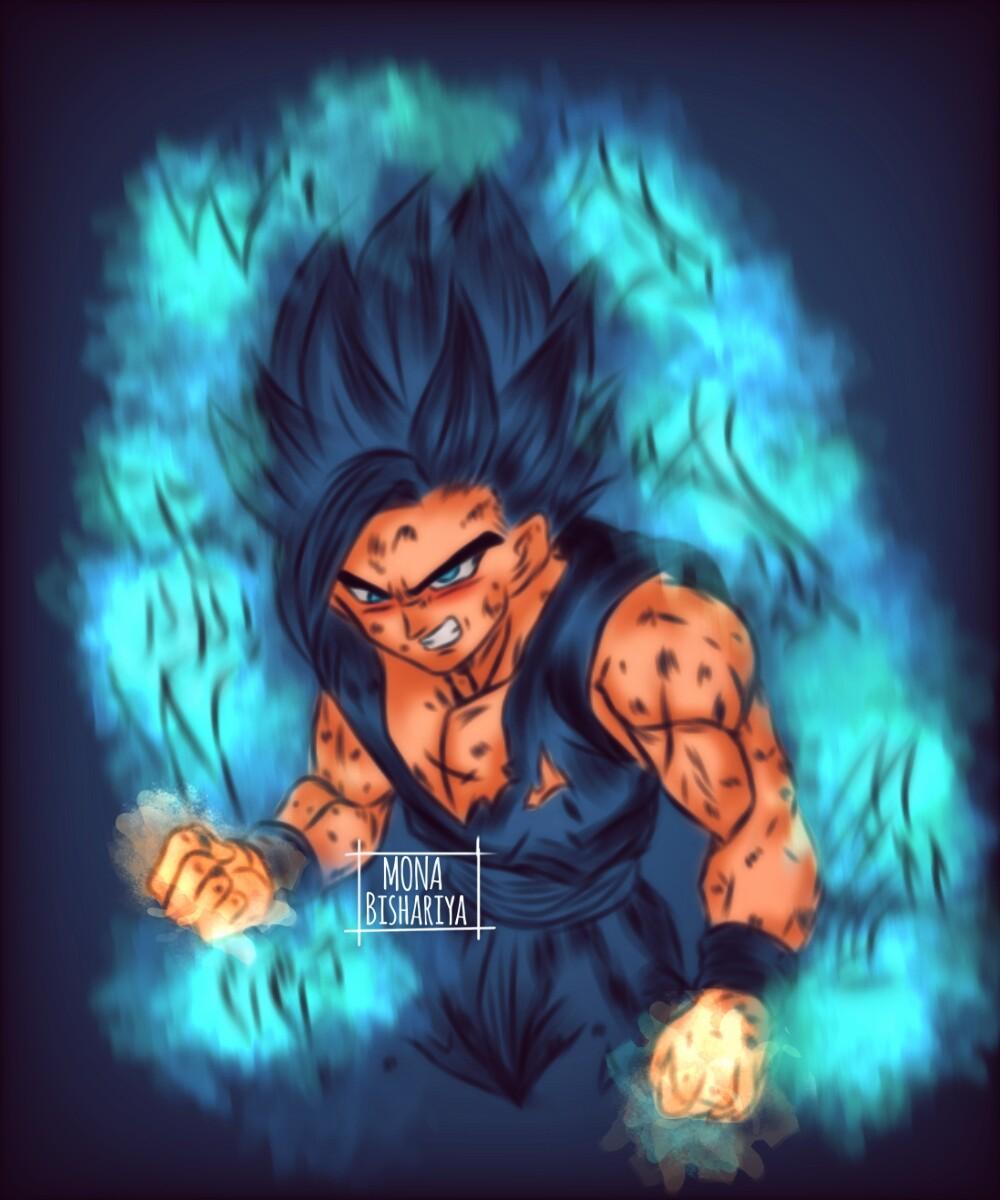 1000x1200 Mona bishariya Saiyan God Goku Fanart