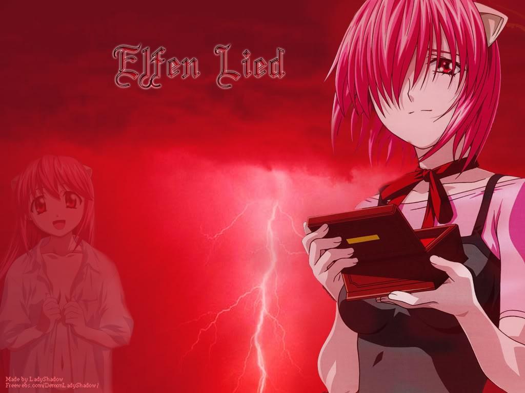 1024x768 Elfen Lied, Anime, Anime Girls, Pink Hair, Red Eyes, Lucy, Nyu, Lilium Wallpaper HD / Desktop and Mobile Background
