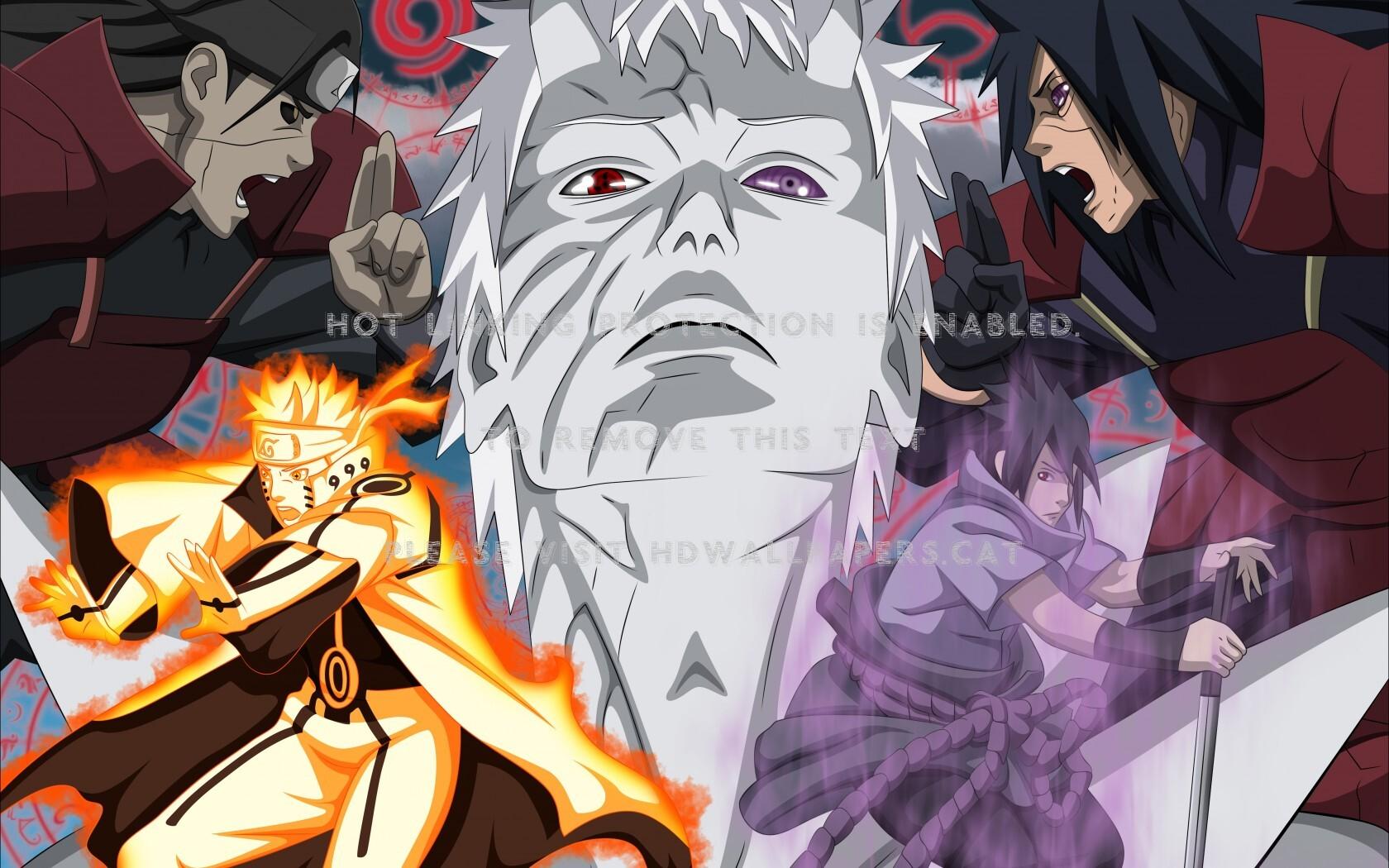 1680x1050 the fight! naruto shippuden anime man obito