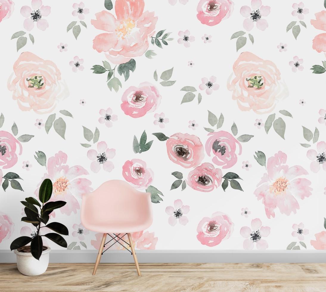 1094x980 Watercolor Flowers On The White Background Floral Wallpaper