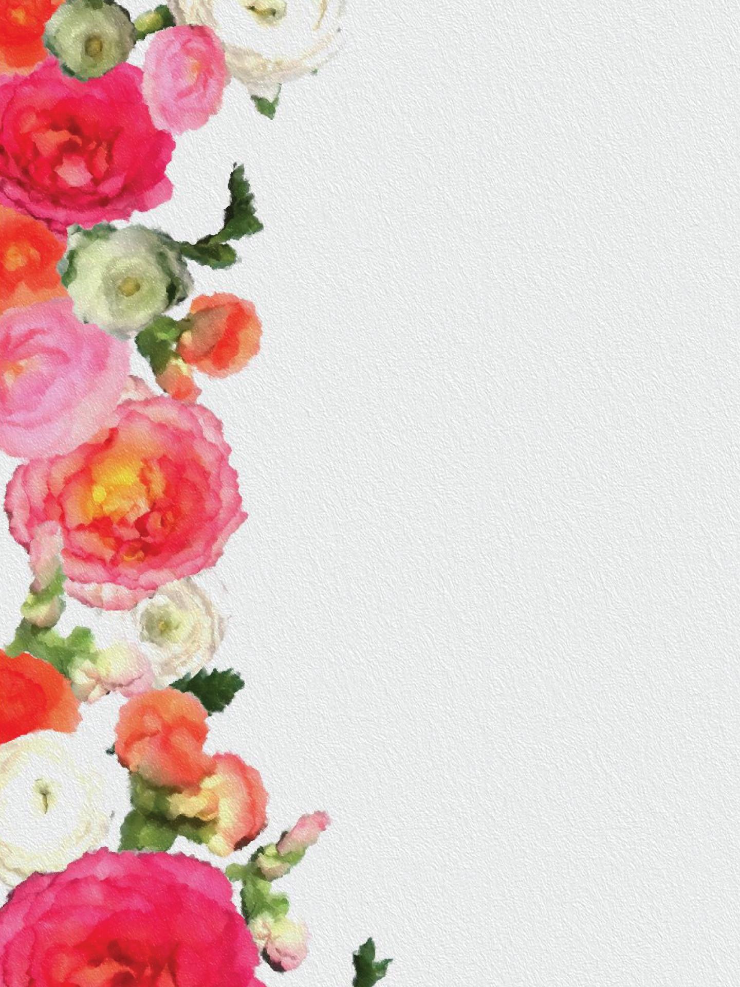 1440x1920 Watercolor Flowers
