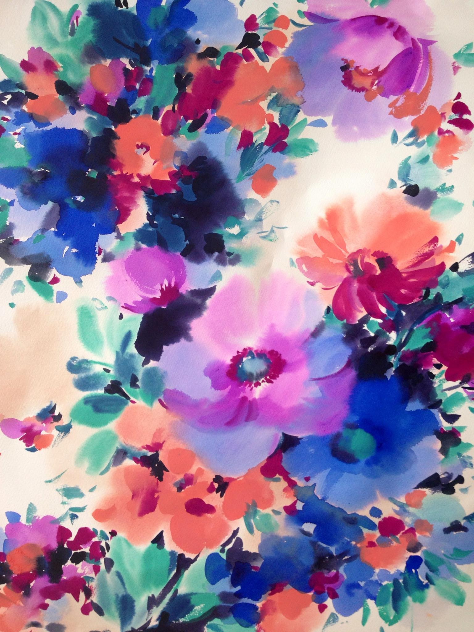 1536x2048 Watercolor Flowers