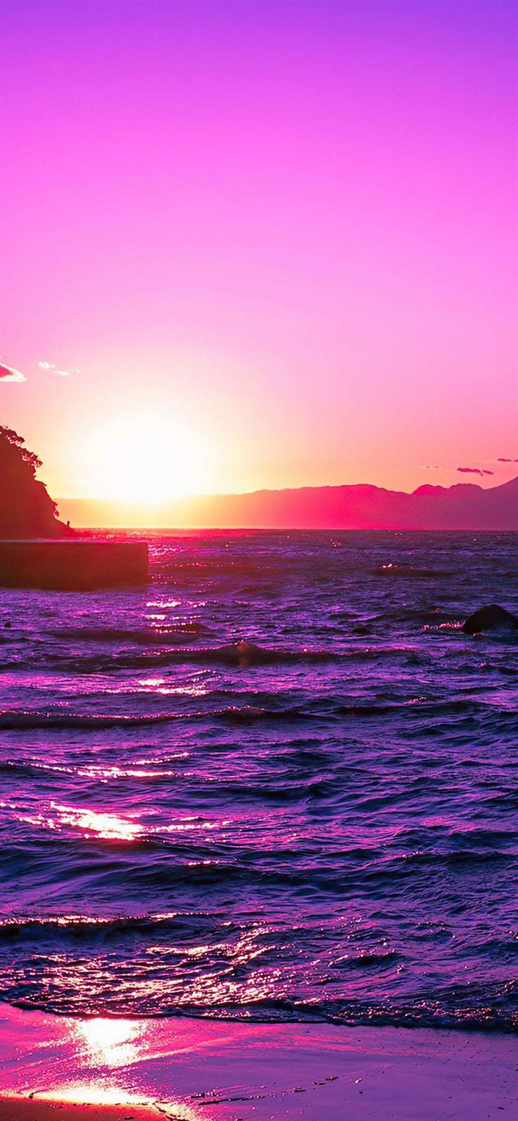 736x1592 beautiful evening purple sunset 4k #sunset #Evening #nature k. Purple sunset, Beautiful nature wallpaper, Beautiful nature picture