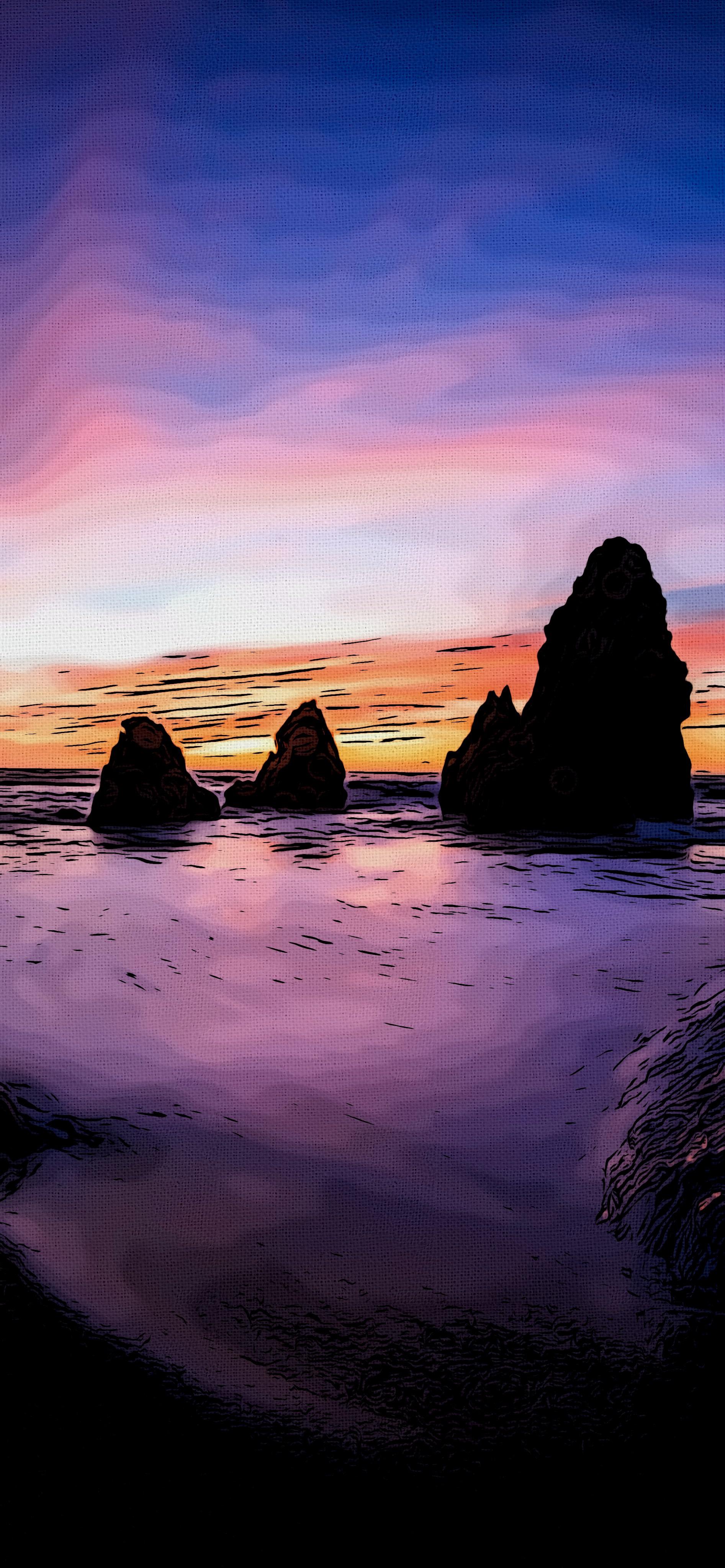 1893x4096 iPhone sunset canvas wallpaper