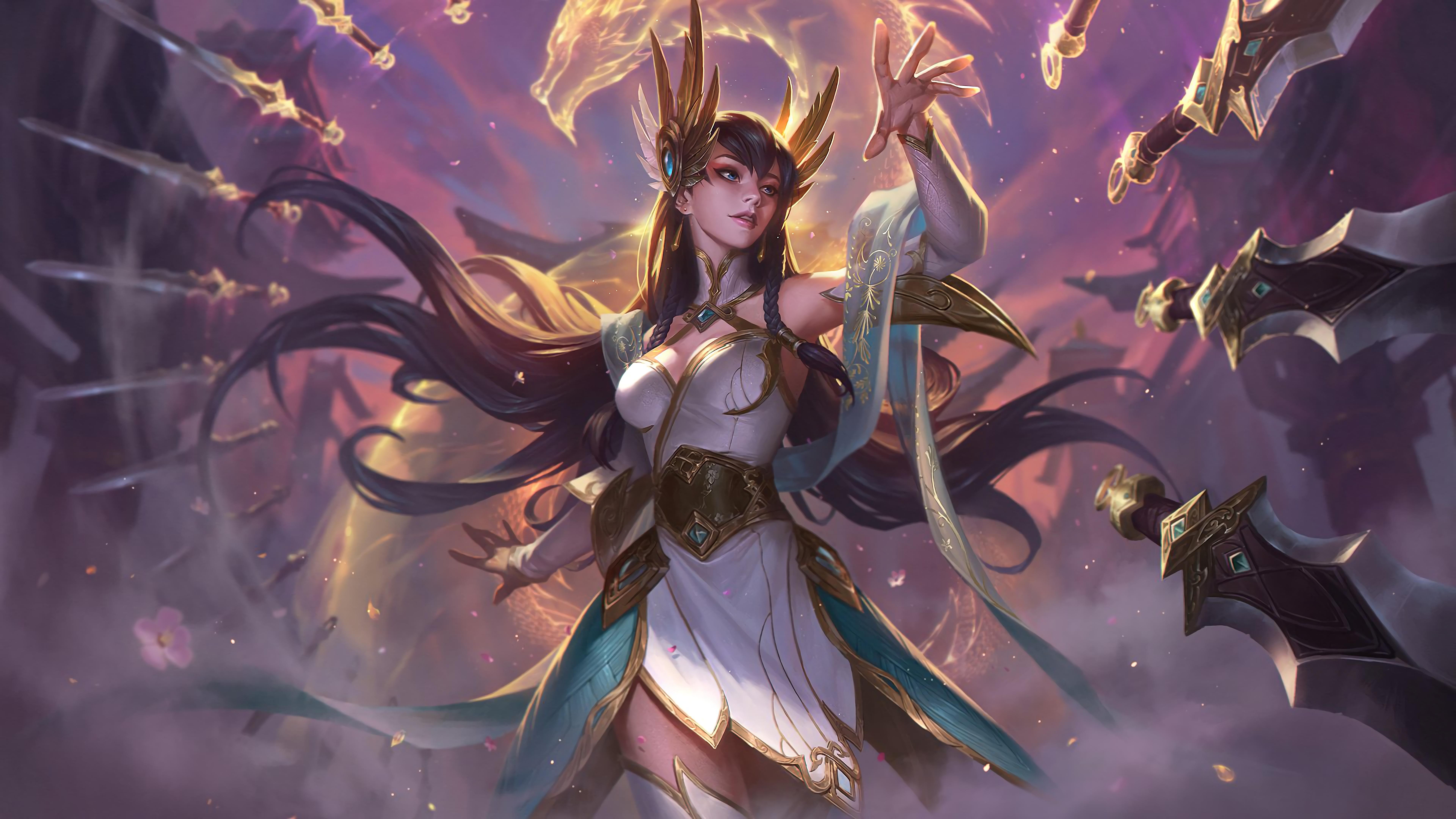 7680x4320 Wallpaper 4k Divine Sword Irelia LoL Splash Art League of Legends lol Wallpaper