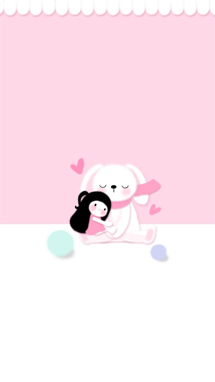 720x1280 Little Girl Hearts Wallpaper