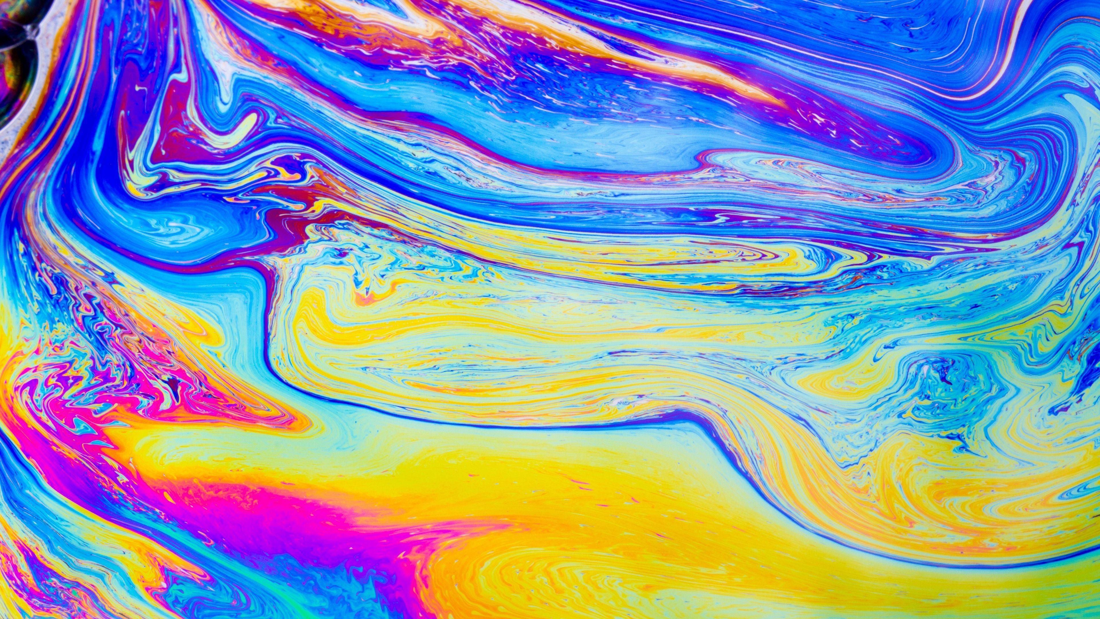 3840x2160 Download wallpaper 3840x2160 paint, lines, wavy, bright, colorful 4k