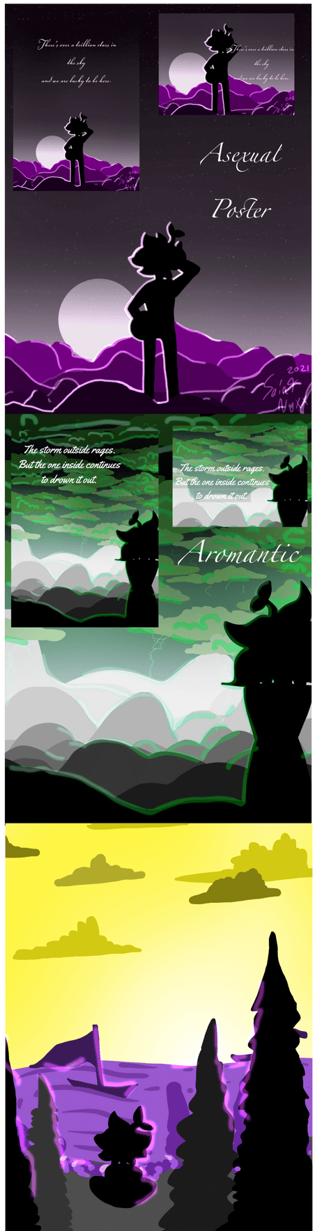 452x1767 Aesthetic Flag Background (Aro Ace NB)