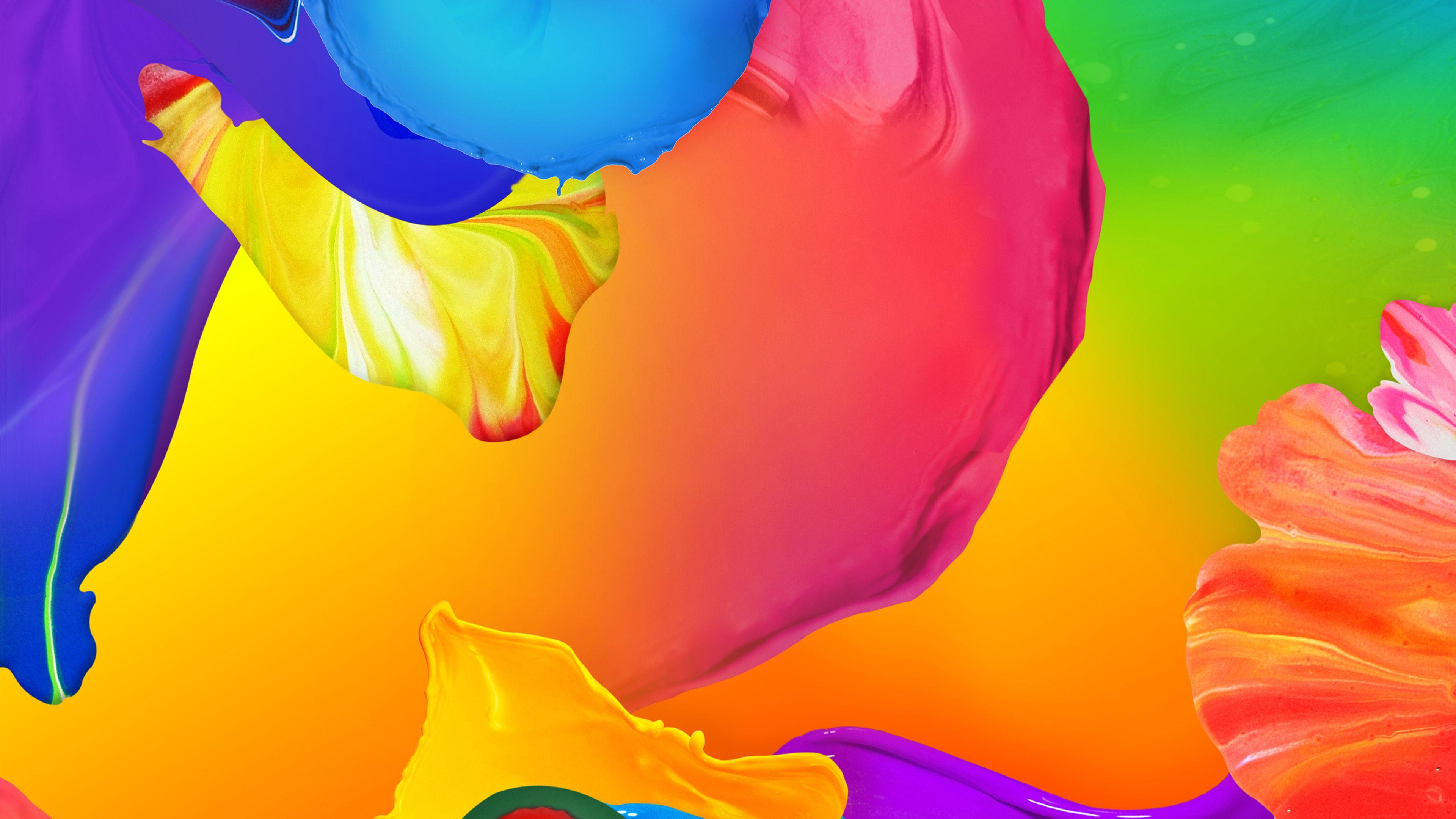 3840x2160 Rainbow Color Paint Art Ink Default Pattern Wallpaper