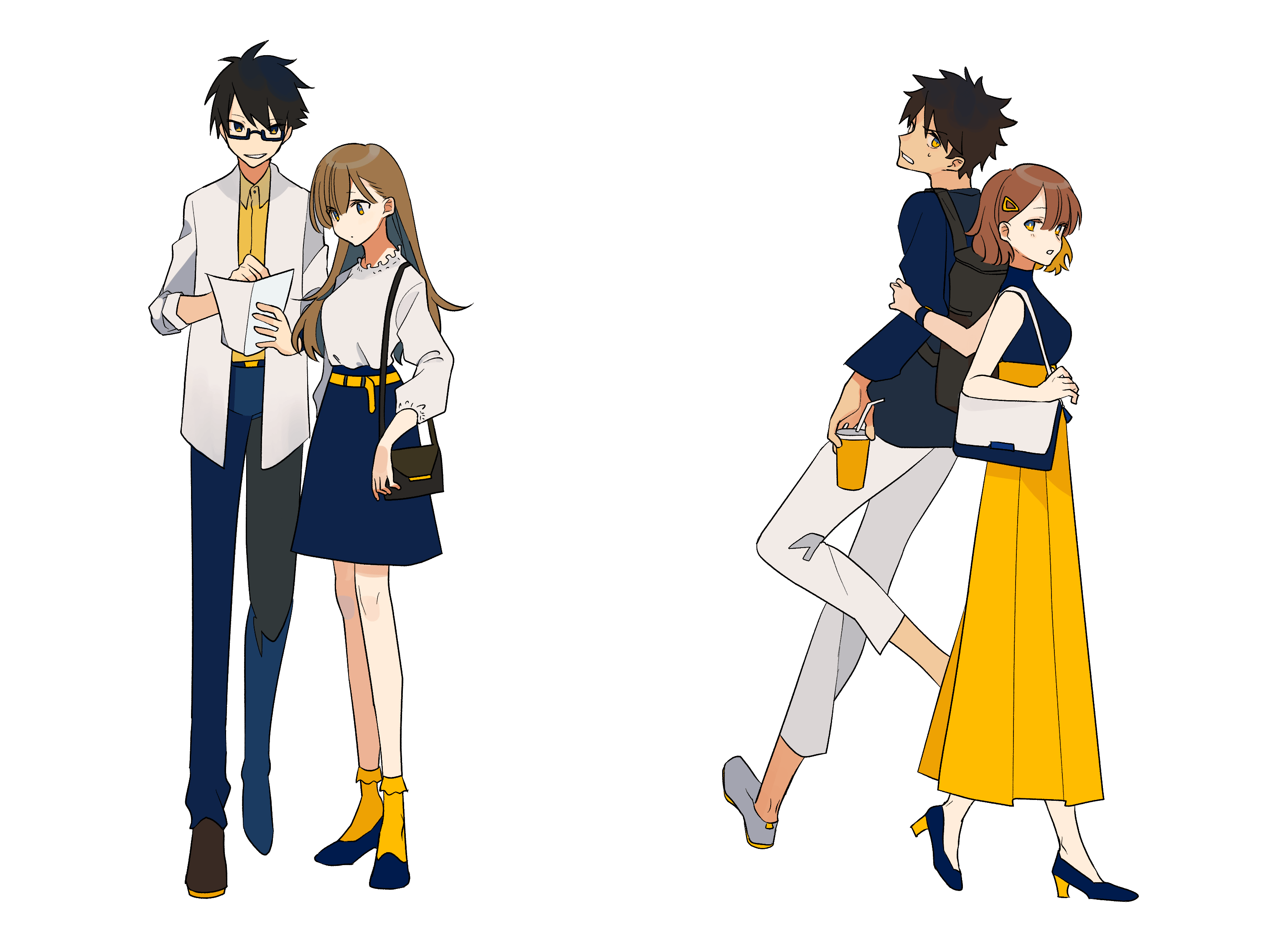 3058x2279 Short Hair Anime Couple Wallpaper