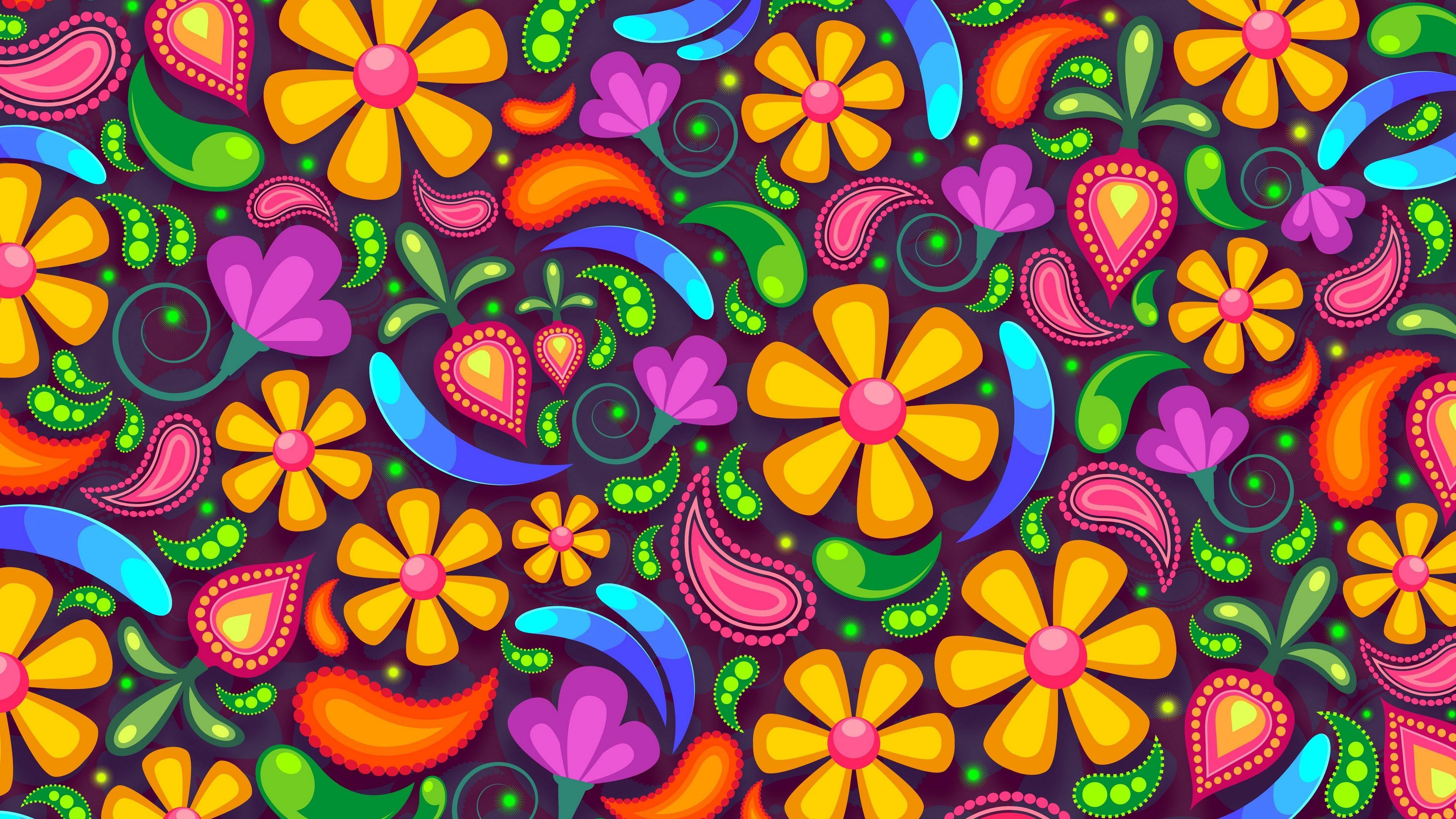 3840x2160 Download wallpaper 3840x2160 flowers, art, colorful 4k uhd 16:9 HD