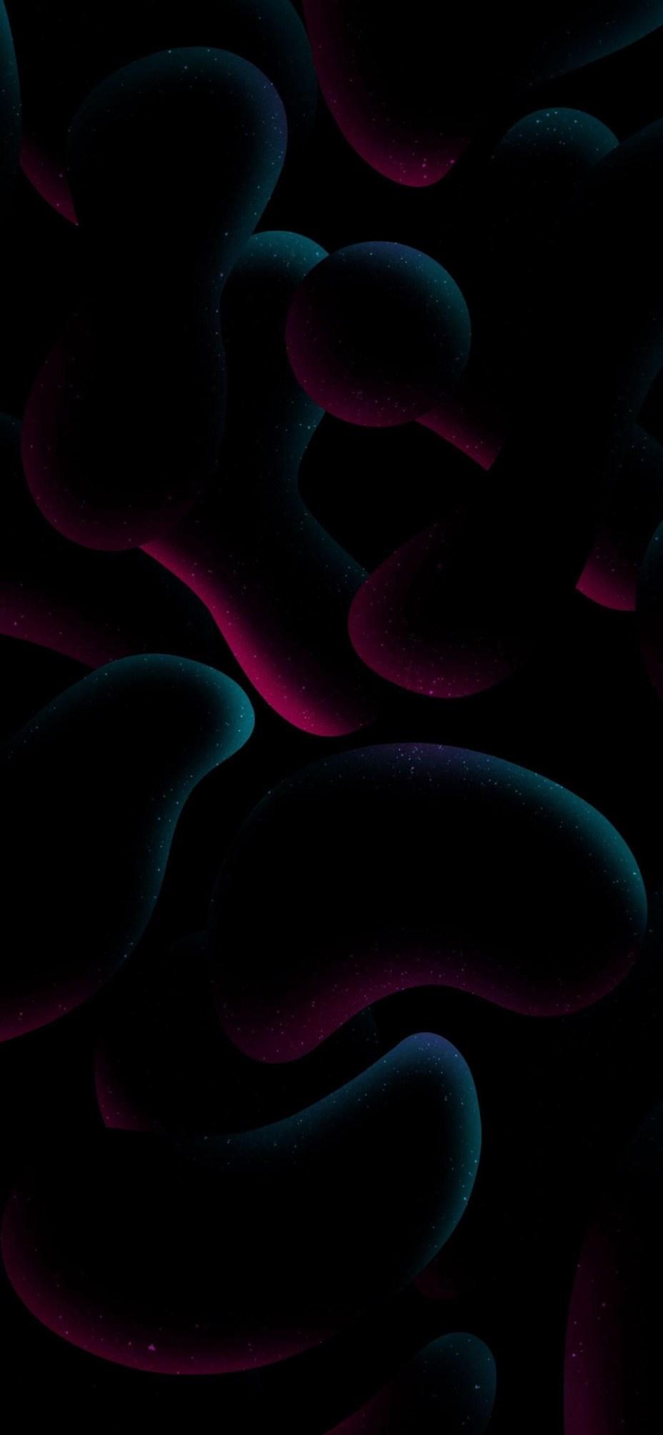 928x2008 Neon Black Abstract Wallpaper For Tech