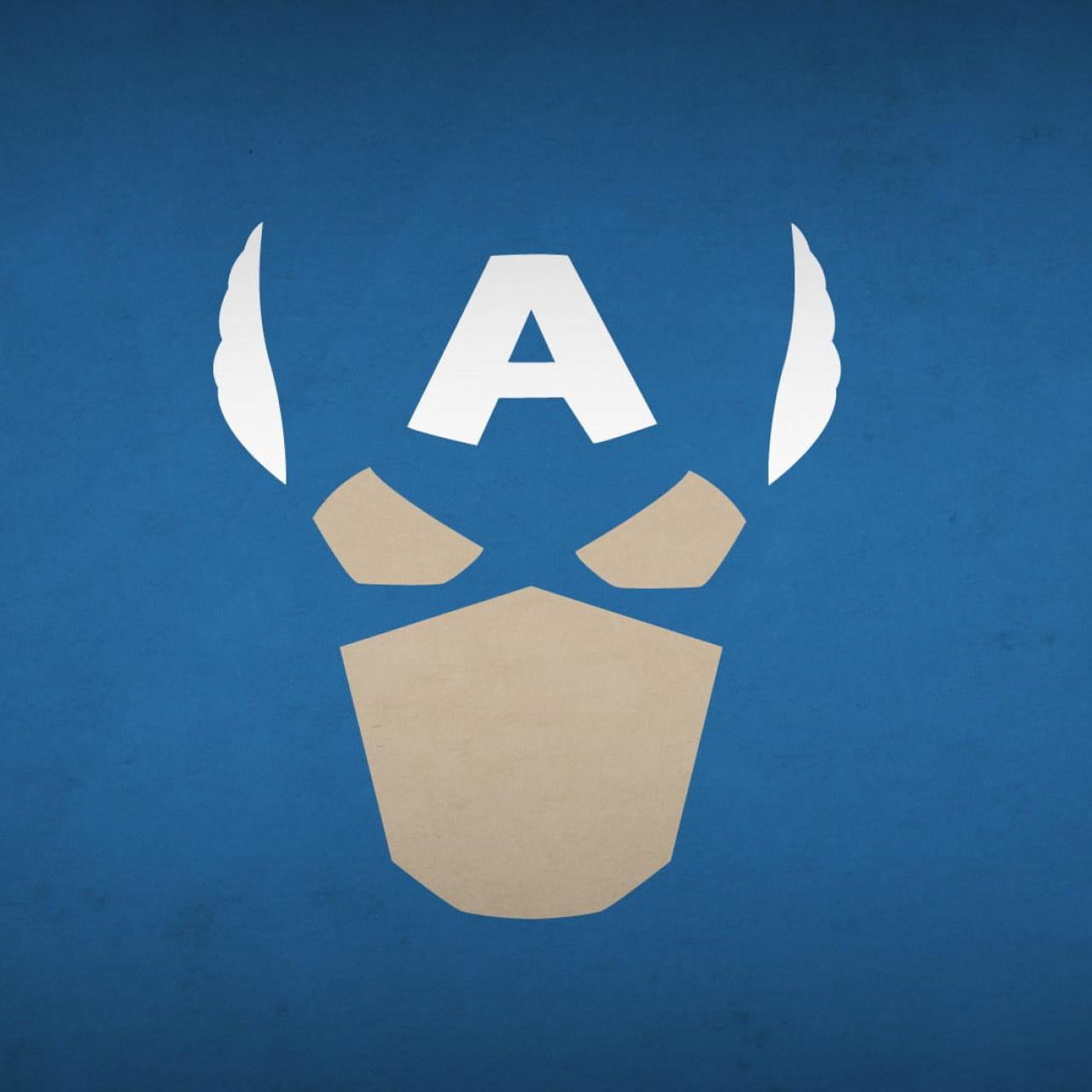 1280x1280 Captain America Minimalist Wallpaper, Marvel Comics, Hero, Blo0p • Wallpaper For You