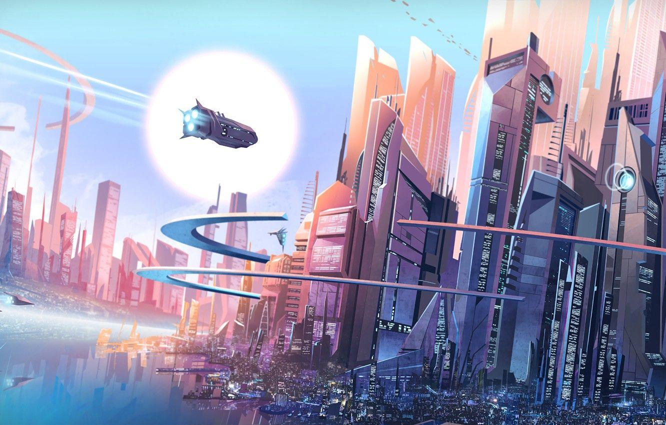1332x850 Future Fantasy City Wallpaper