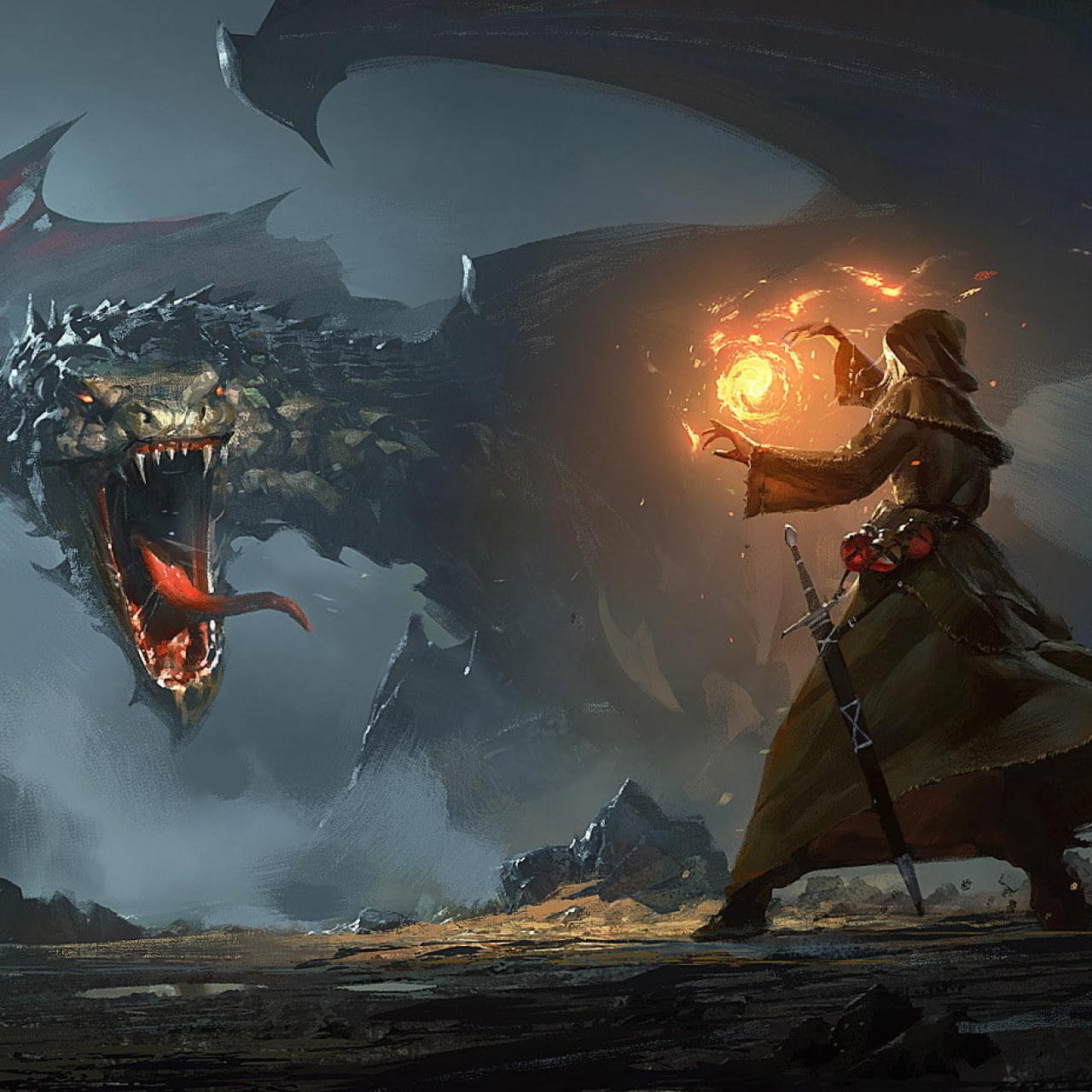 1280x1280 Fantasy Dragon Wallpaper HD • Wallpaper For You