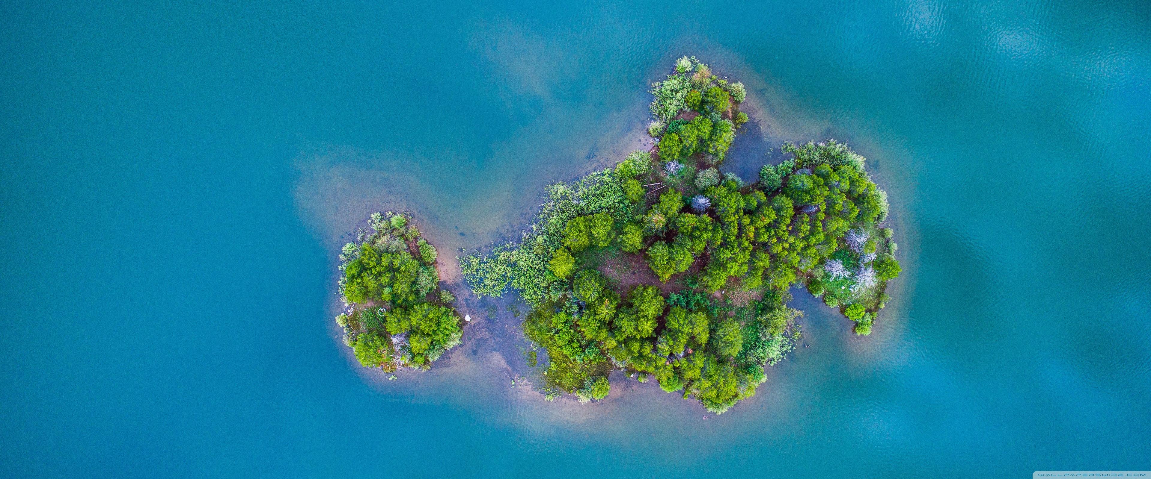 3840x1600 Tiny Island, Blue Water Aerial View Photography Ultra HD Desktop Background Wallpaper for 4K UHD TV : Widescreen & UltraWide Desktop & Laptop : Tablet