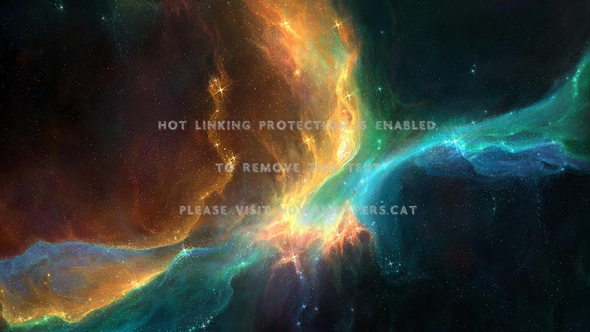 1920x1080 nebula space orange blue