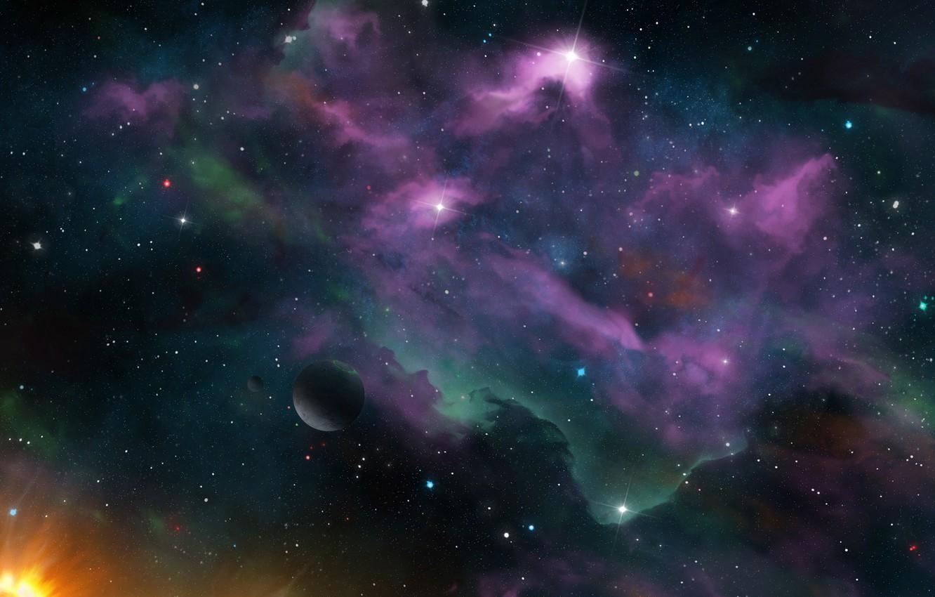 1332x850 Photo Wallpaper Space, Nebula, Stars, Planets, Galaxy, 4k Wallpaper & Background Download