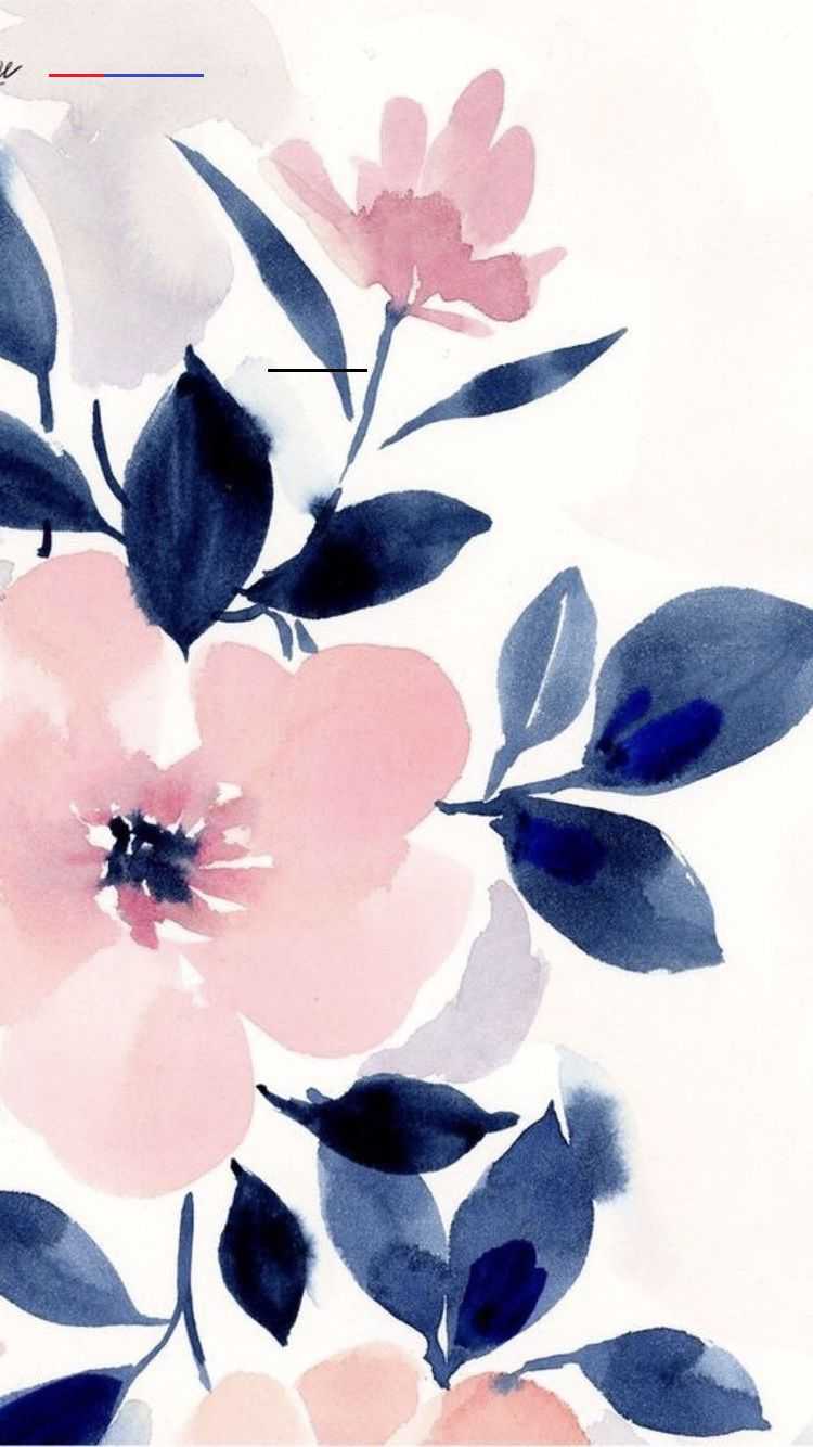 750x1334 Blue Floral Wallpaper