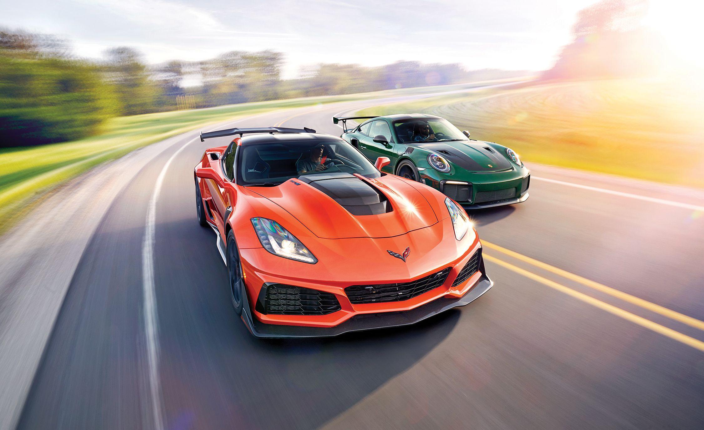 2250x1375 2019 Chevrolet Corvette ZR1 And 2018 Porsche 911 GT2 RS Front Wallpaper1