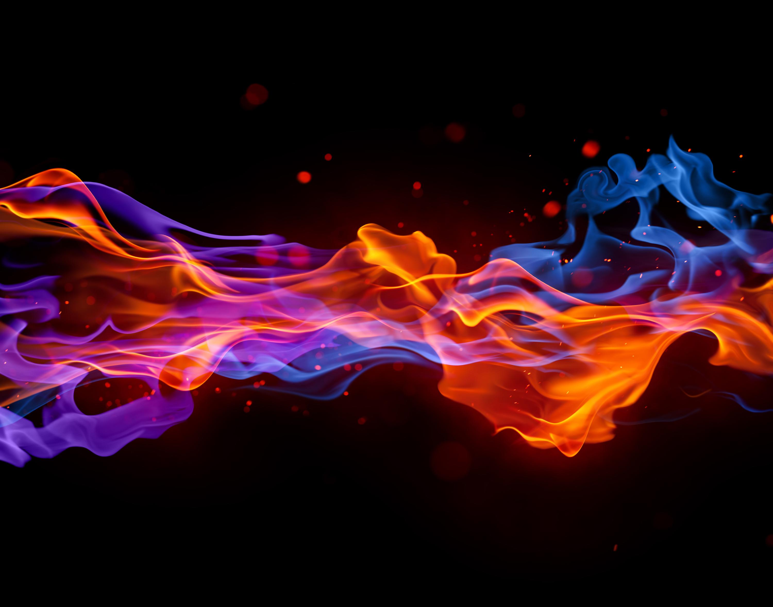3000x2356 Red and Blue Fire Wallpaper