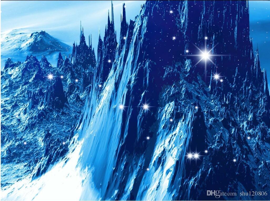 1027x766 3D Wallpaper Silk Custom Photo Fantasy Blue Universe Moon Space