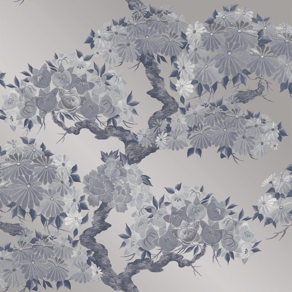 1000x1000 Tempaper Kimono Blue Silk Self Adhesive Removable Wallpaper KI536