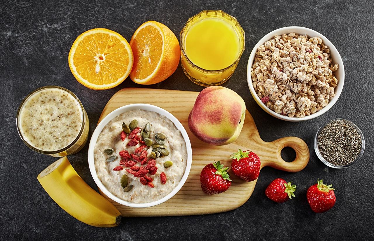 1280x827 Picture Juice Oatmeal Breakfast Food Fruit Porridge