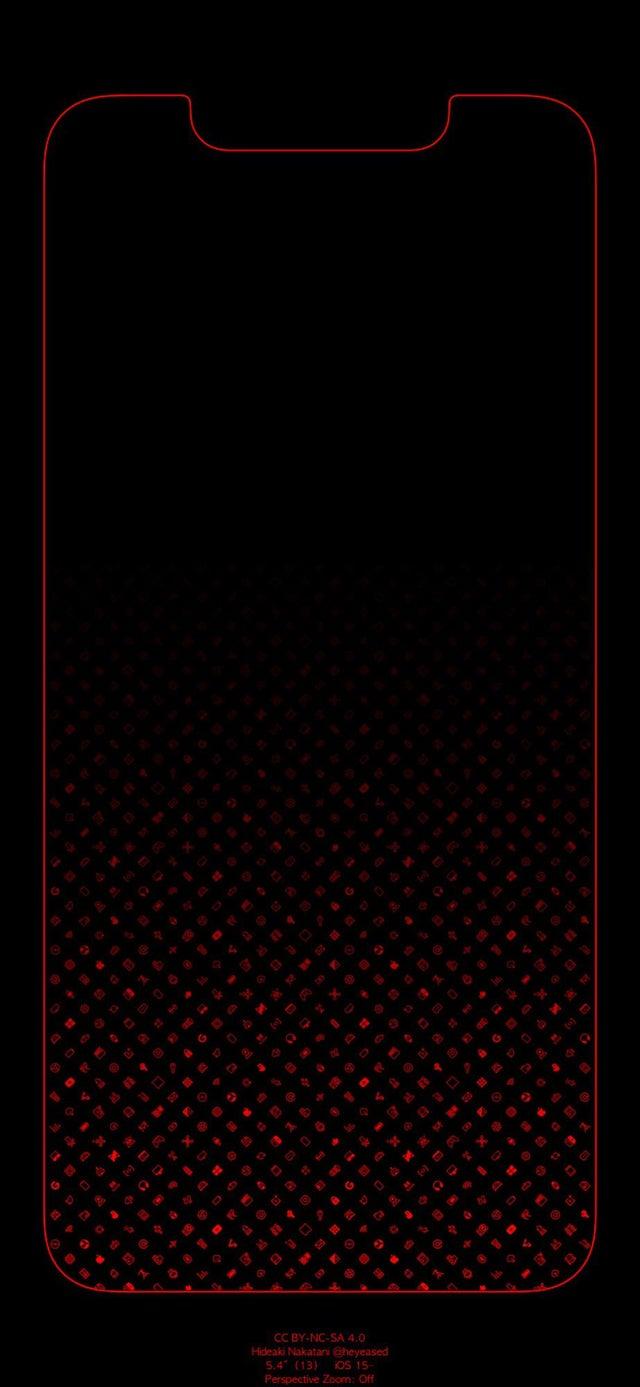 640x1387 Red border wallpaper for iPhone 13 Mini. Made from MKBHD's red gradient wallpaper and Mysterious iPhone Wallpaper website. (1301x2820)