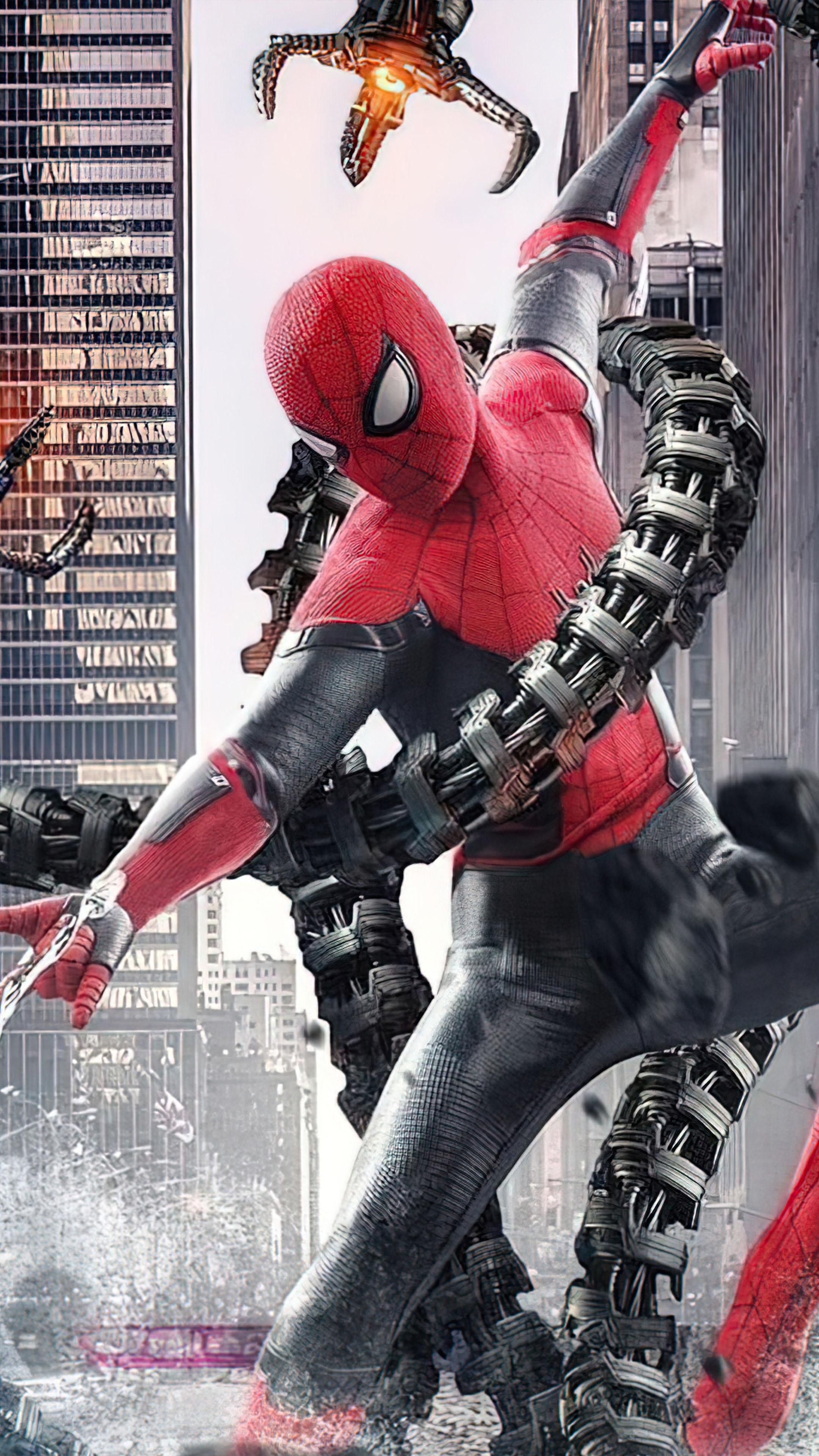 2160x3840 Spider Man Vs Octopus In No Way Home 4K Ultra HD Mobile Wallpaper