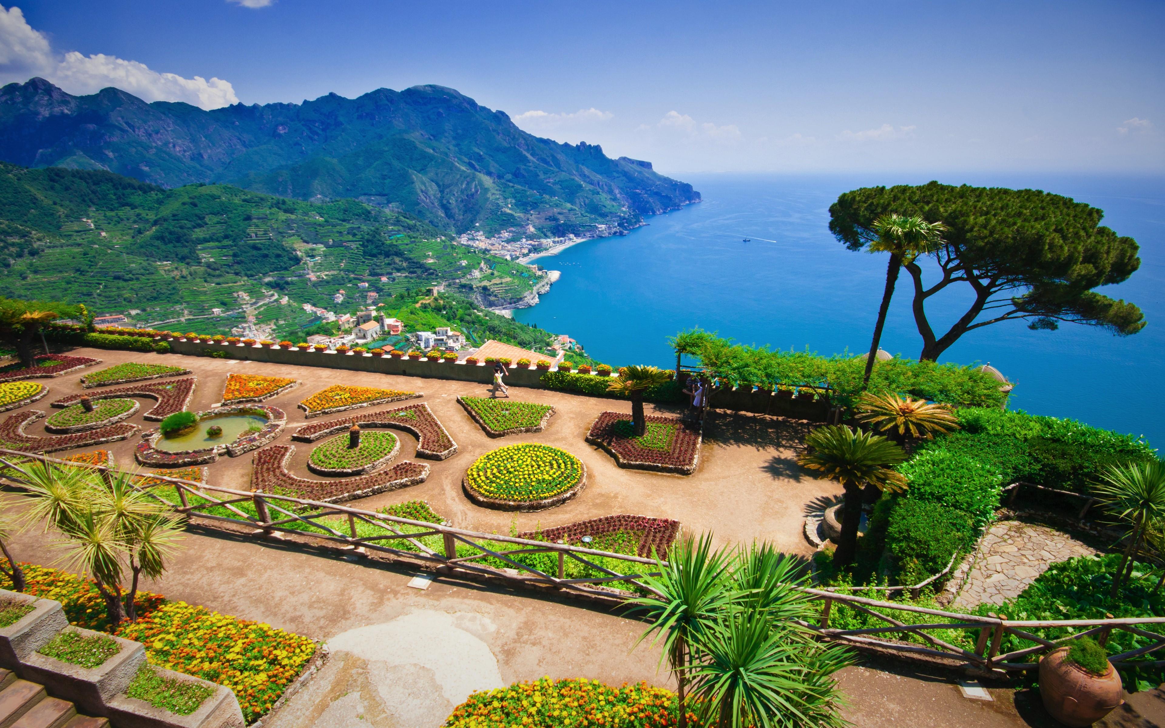 3840x2400 View of Amalfi Coast from Ravello, Italy 4k Ultra HD Wallpaper