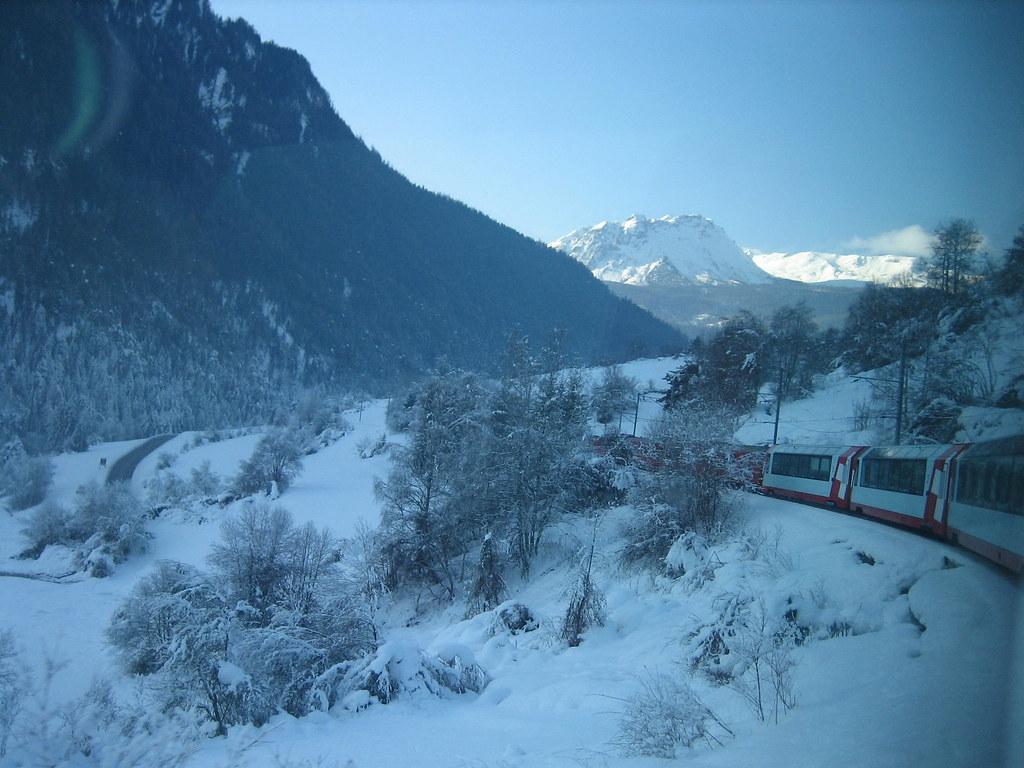 1024x768 Views from the Glacier Express. We could just see the other