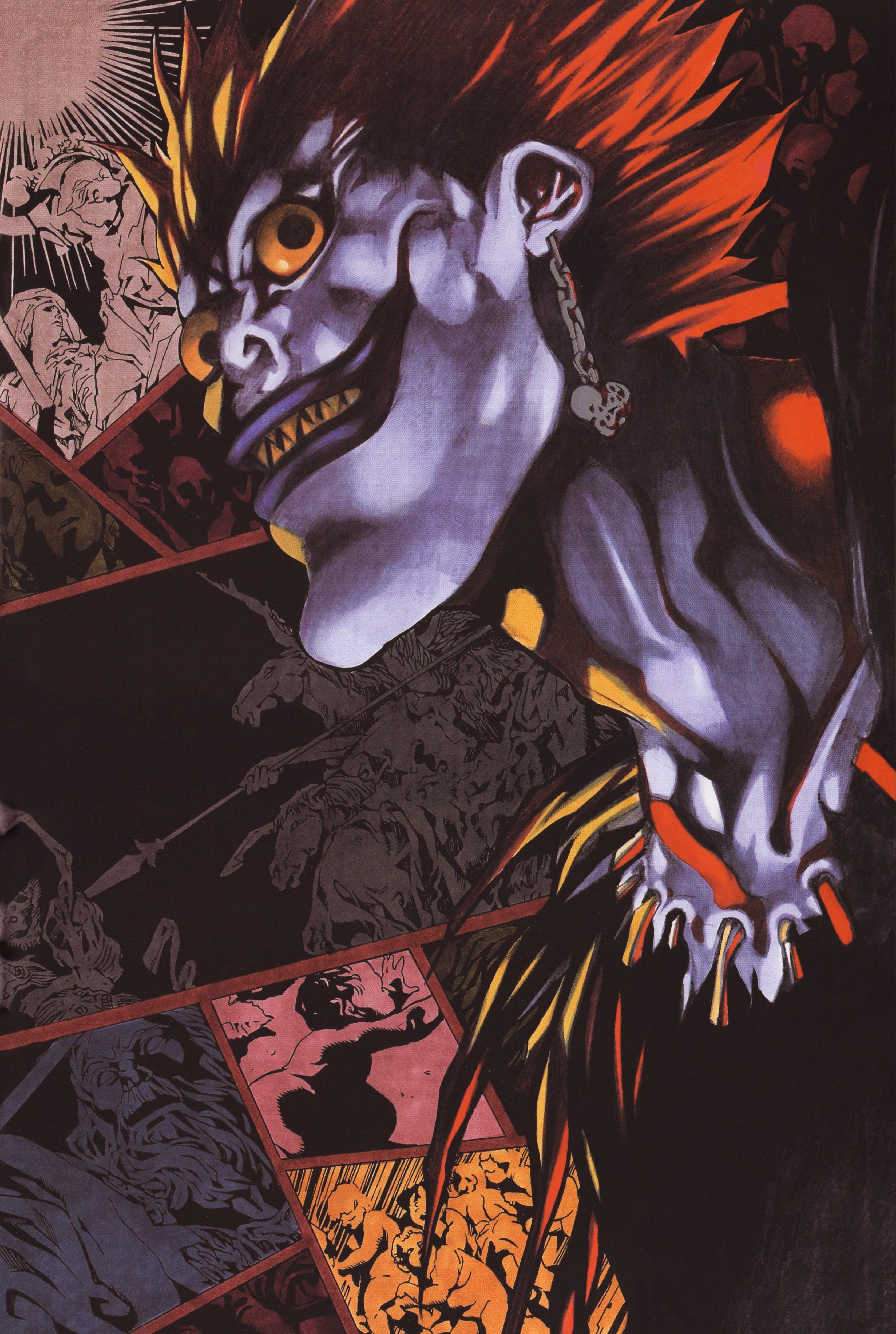 3358x5000 Death Note Series Artbook Ryuk Character wallpaperx5000
