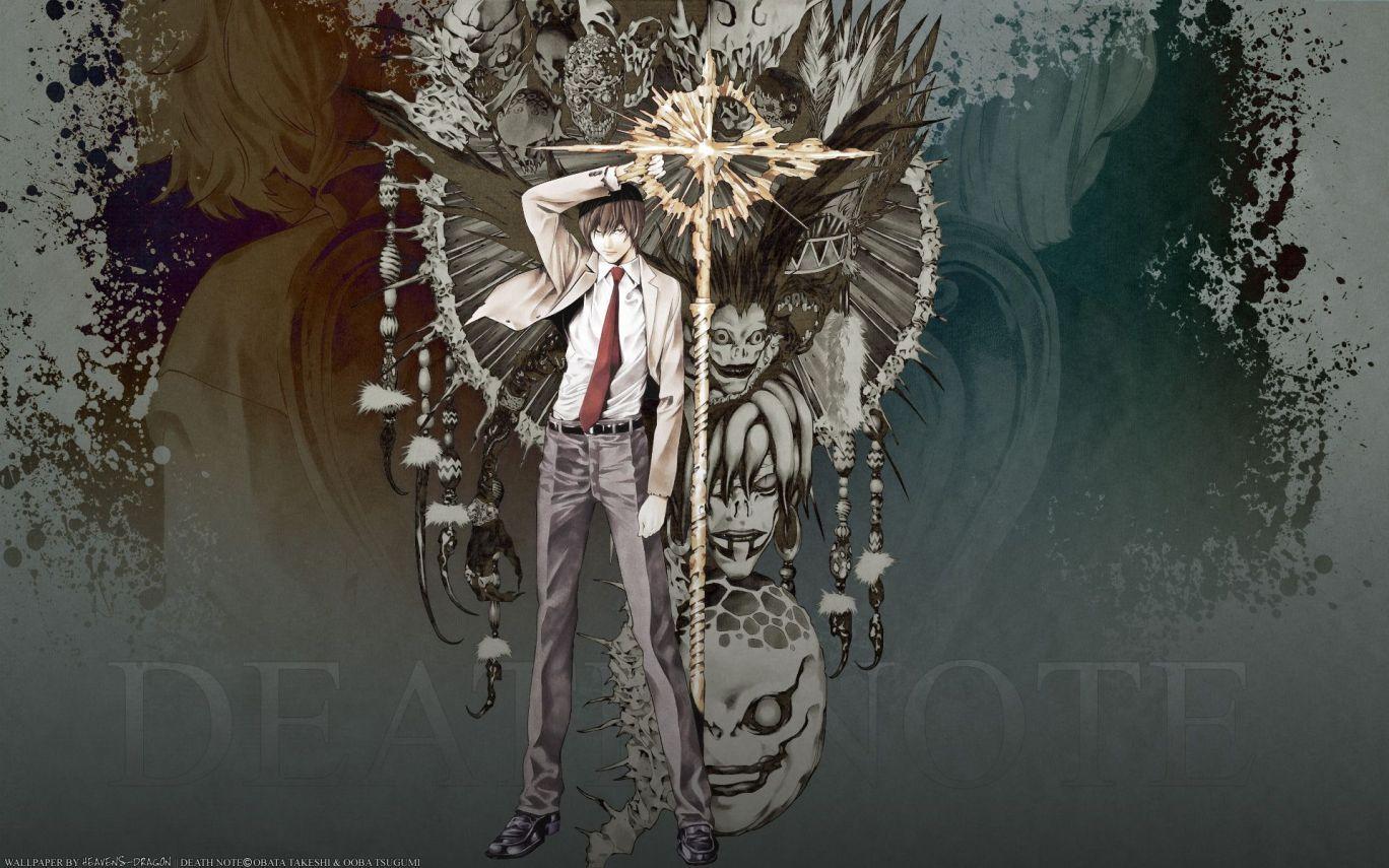 1368x855 Light Yagami of Death note with Ryuk, Rem and other shinigami. Hot