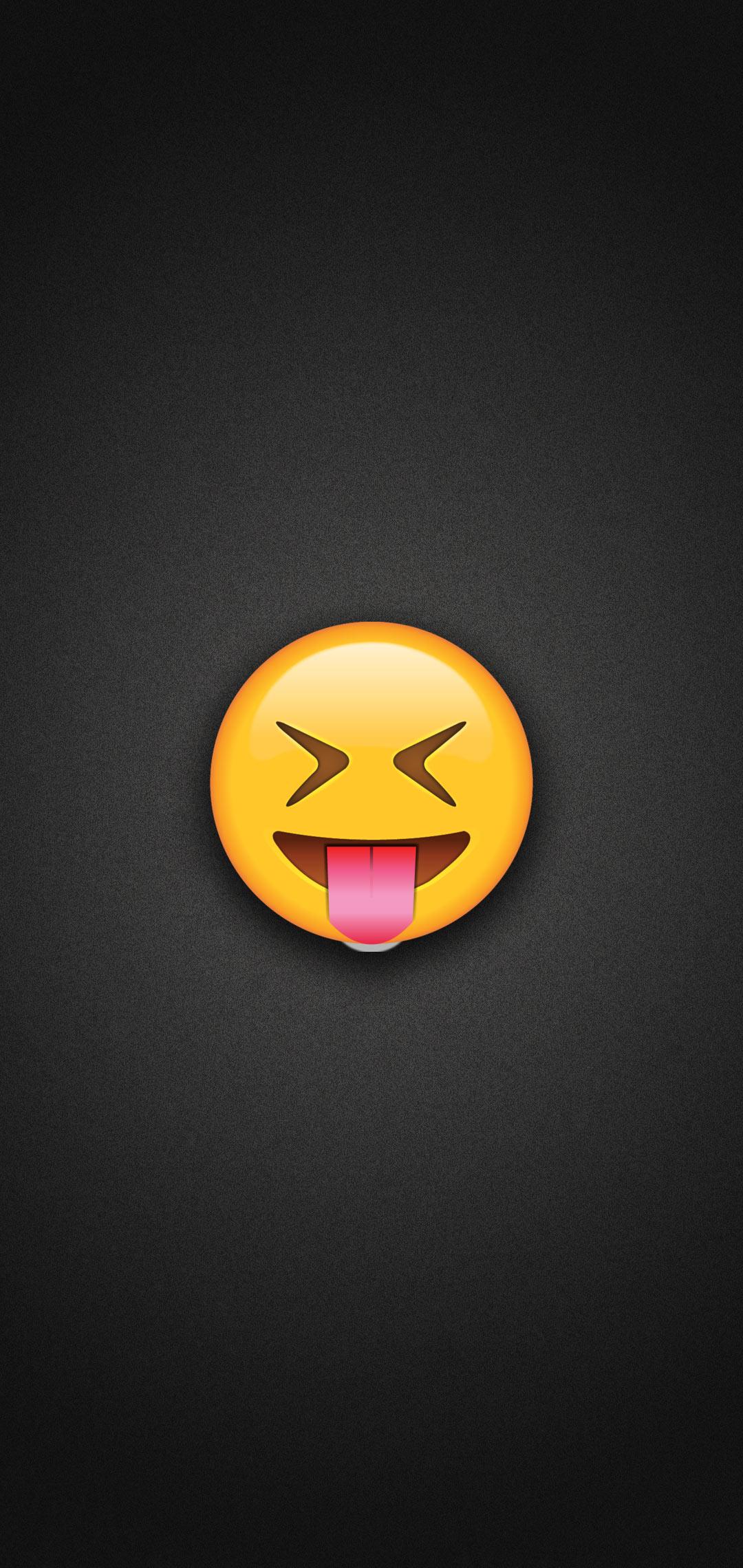 1080x2280 Tongue Out Emoji with Tightly Closed Eyes Phone Wallpaper