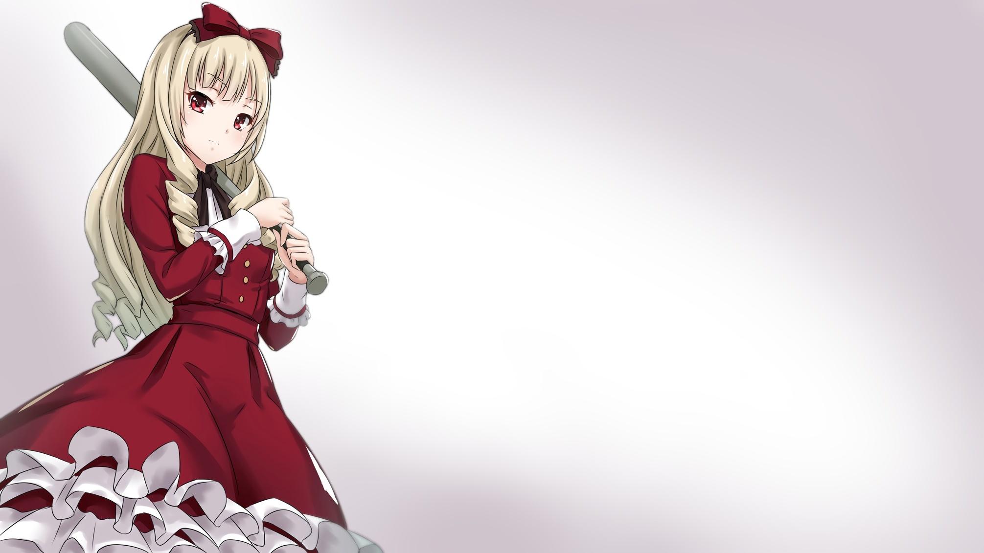 2011x1131 Wallpaper Baseball Bat, Lolita, Blonde, Ogasawara Rinko, Shirobako:2011x1131
