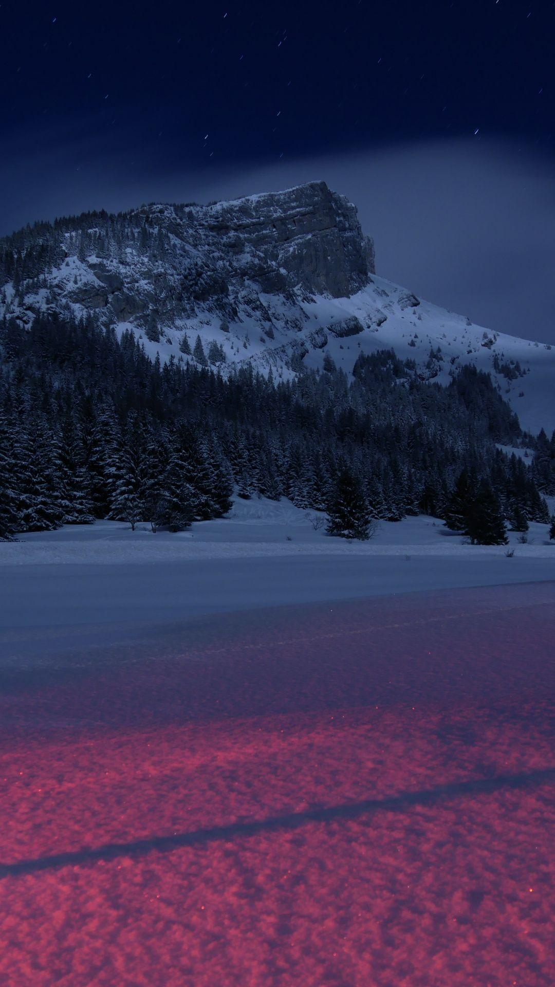 1080x1920 Mountains, landscape, night, France wallpaper. nature