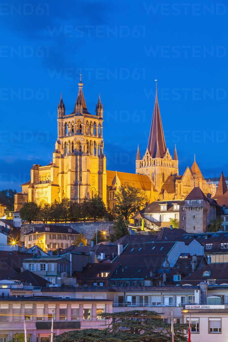 737x1106 Switzerland, Lausanne, Cathedral Notre Dame At Dusk