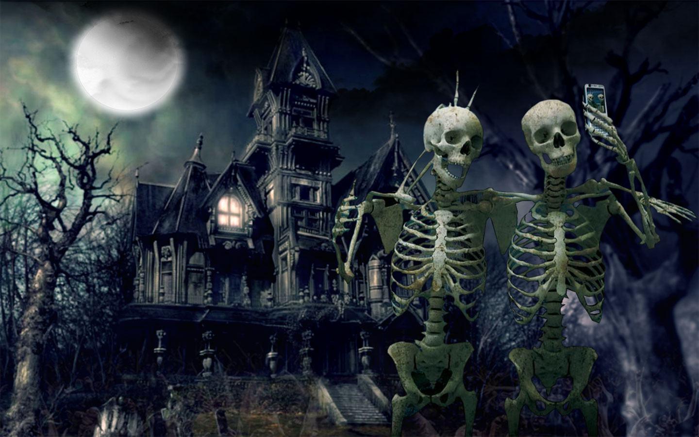 1440x900 Free download Wallpaper Background Haunted House Skeletons wallpaper [1440x900] for your Desktop, Mobile & Tablet. Explore The Haunted Mansion Wallpaper. Disney's Haunted Mansion Wallpaper, Disney World Haunted Mansion Wallpaper