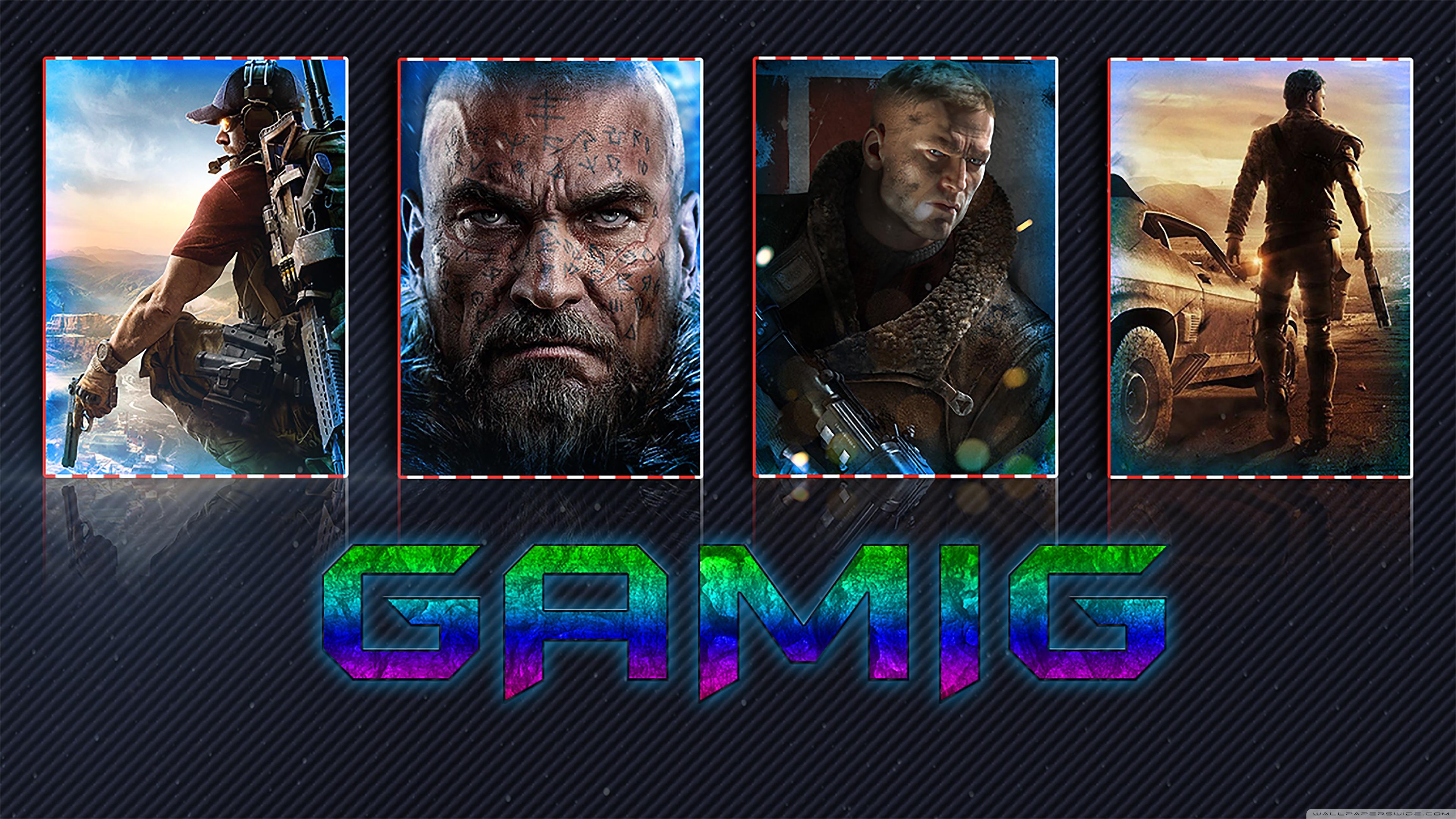 3840x2160 Gaming Collage Ultra HD Desktop Background Wallpaper for 4K UHD TV