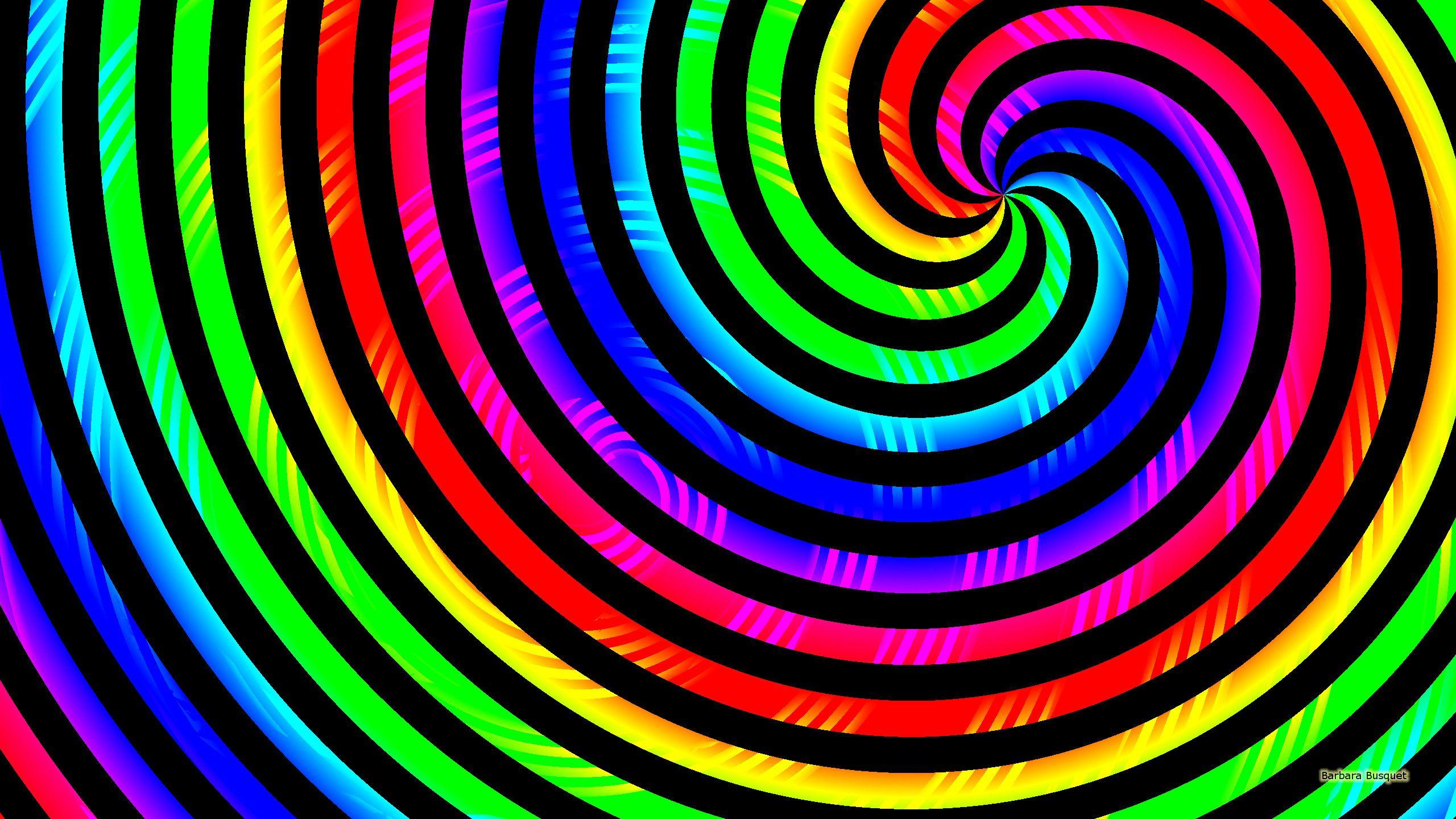 2560x1440 Colorful Lines Spiral Waves HD Wallpaper