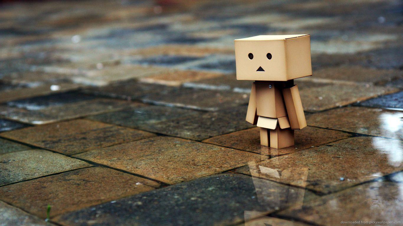 1366x768 Cute Box Robot Wallpaper