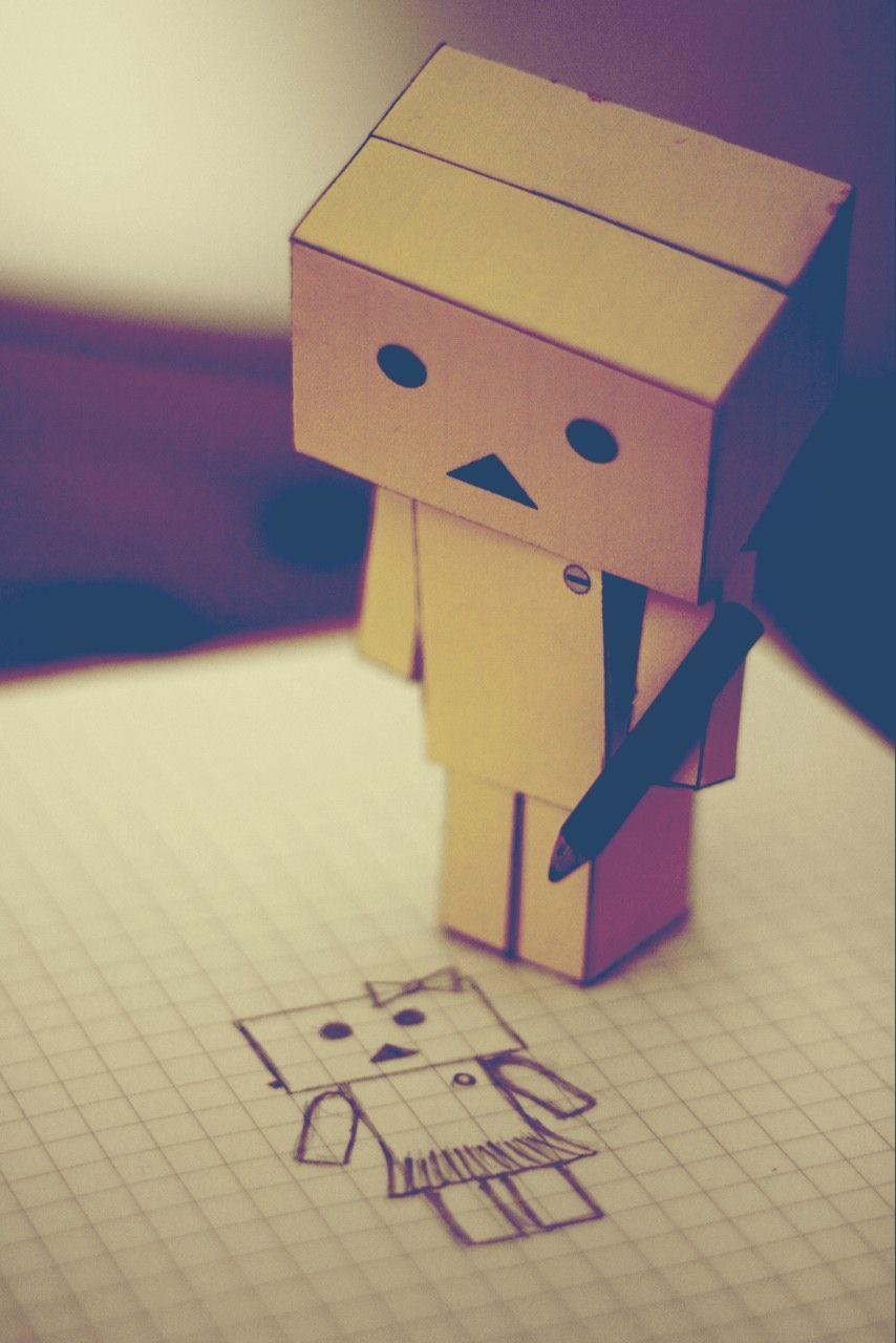 854x1280 robot love<3. Danbo, Dandelion wallpaper, Cute cartoon wallpaper