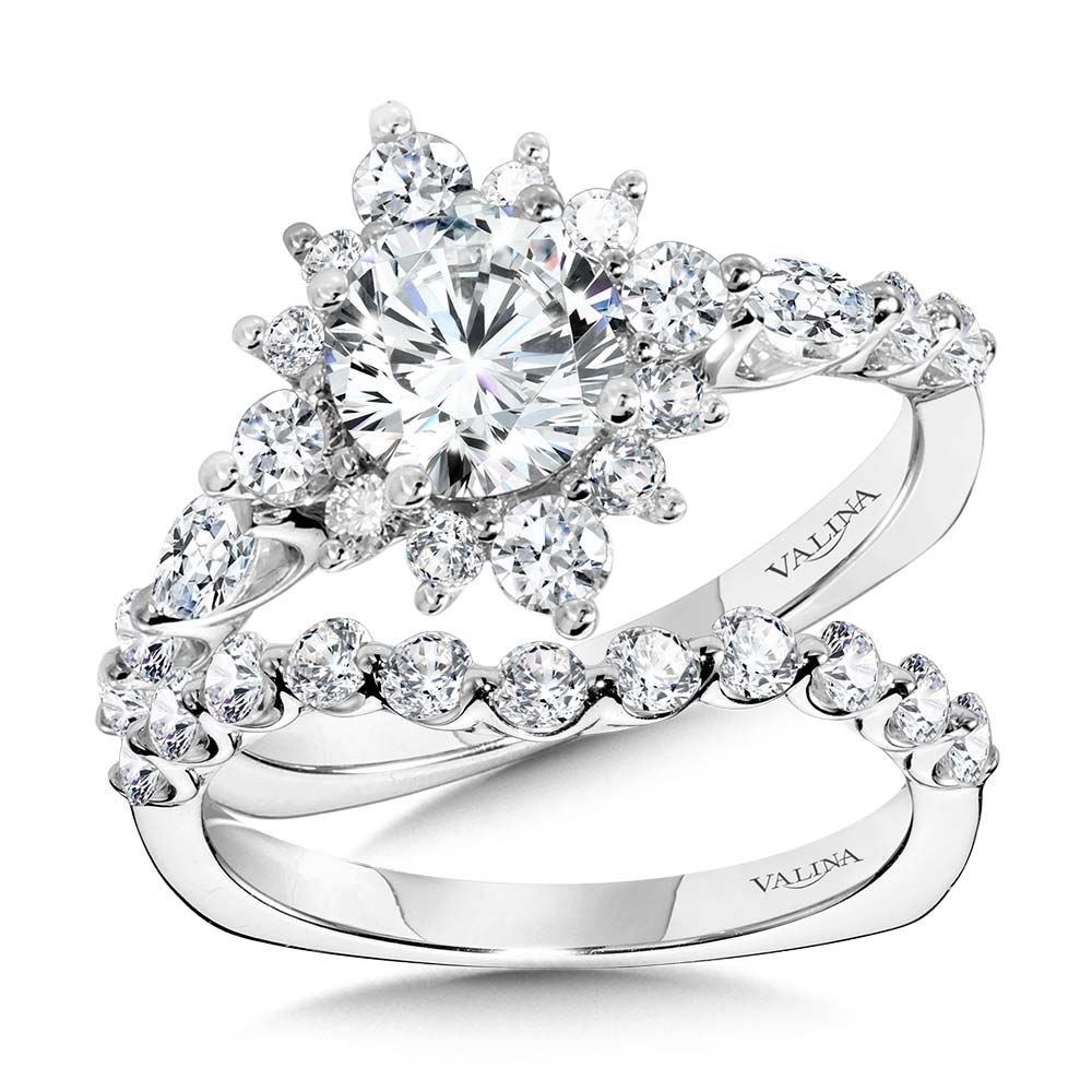 1000x1000 Valina Statement Star Halo Diamond Engagement Ring R1155W. Biondi Diamond Jewelers. Aurora, CO