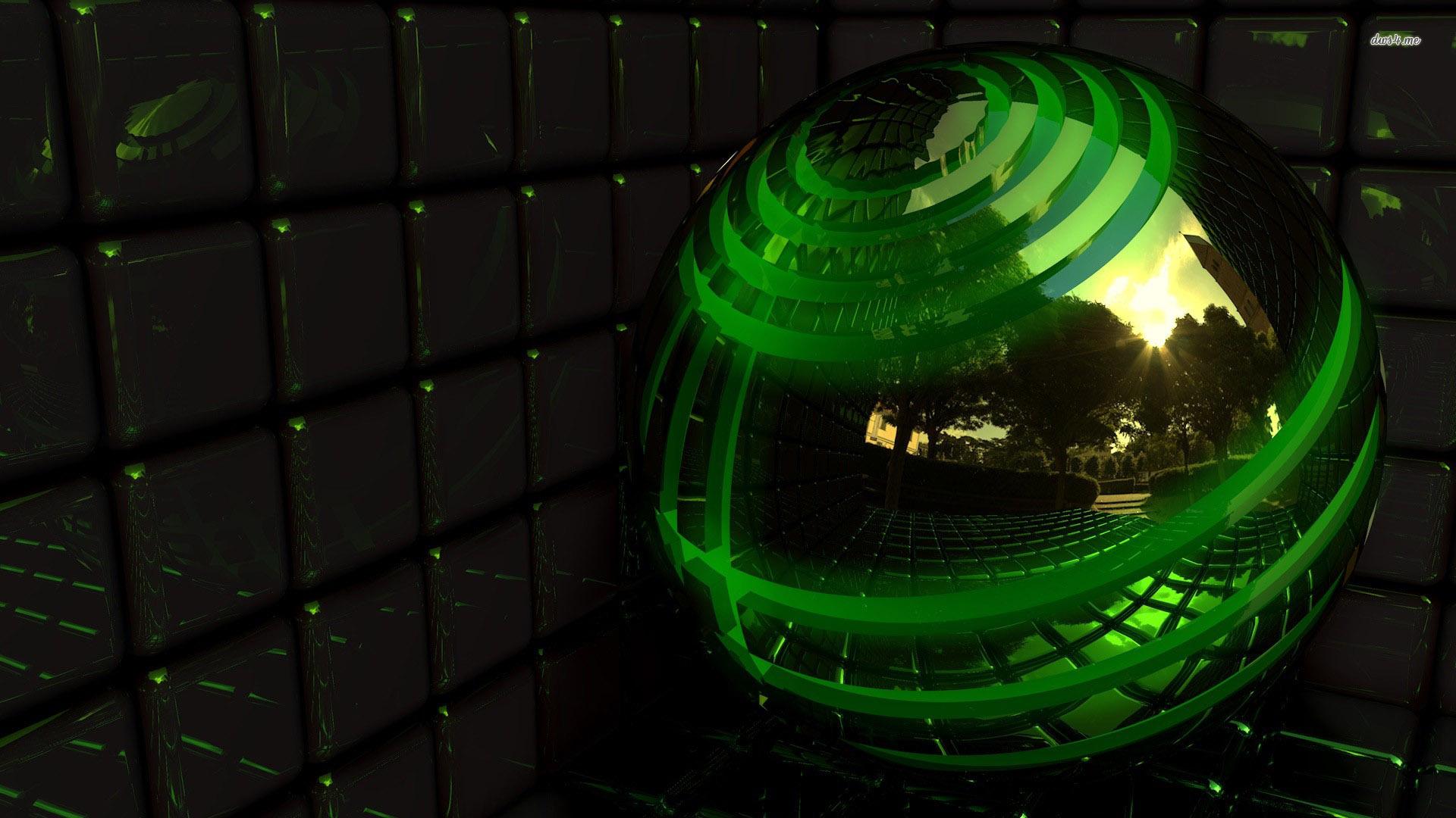 1920x1080 Green 3D Wallpaper
