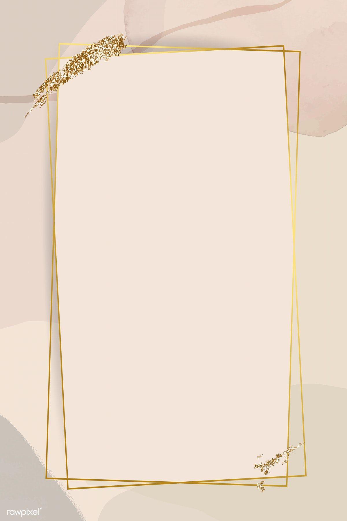 1200x1800 Gold frame on neutral watercolor background vector. Gold wallpaper background, Watercolor background, Pastel background wallpaper