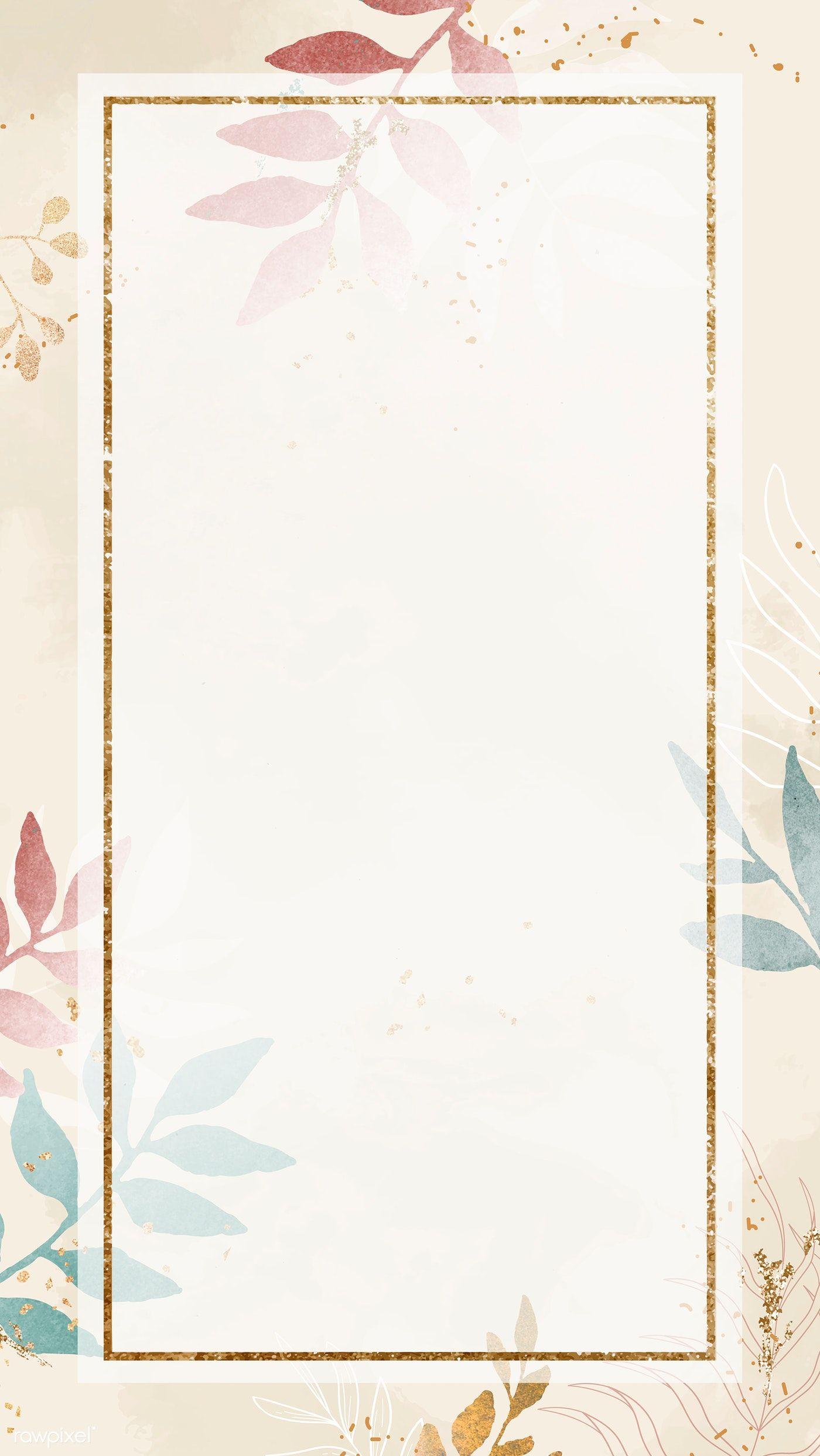 1400x2488 Download premium vector of Christmas golden rectangle frame on beige. Framed photo collage, Cute patterns wallpaper, Framed wallpaper
