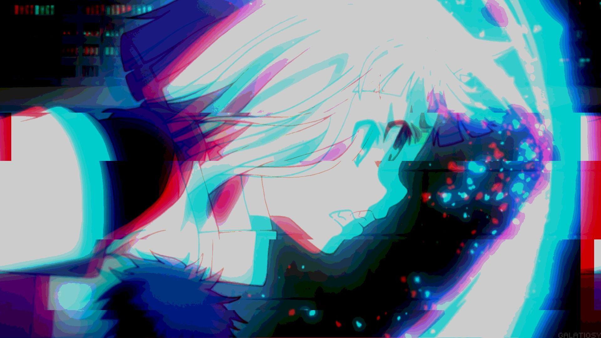 1920x1080 Dễ thương Anime Girl HD Aesthetic Glitch Hình nền 65770 1920x1080px