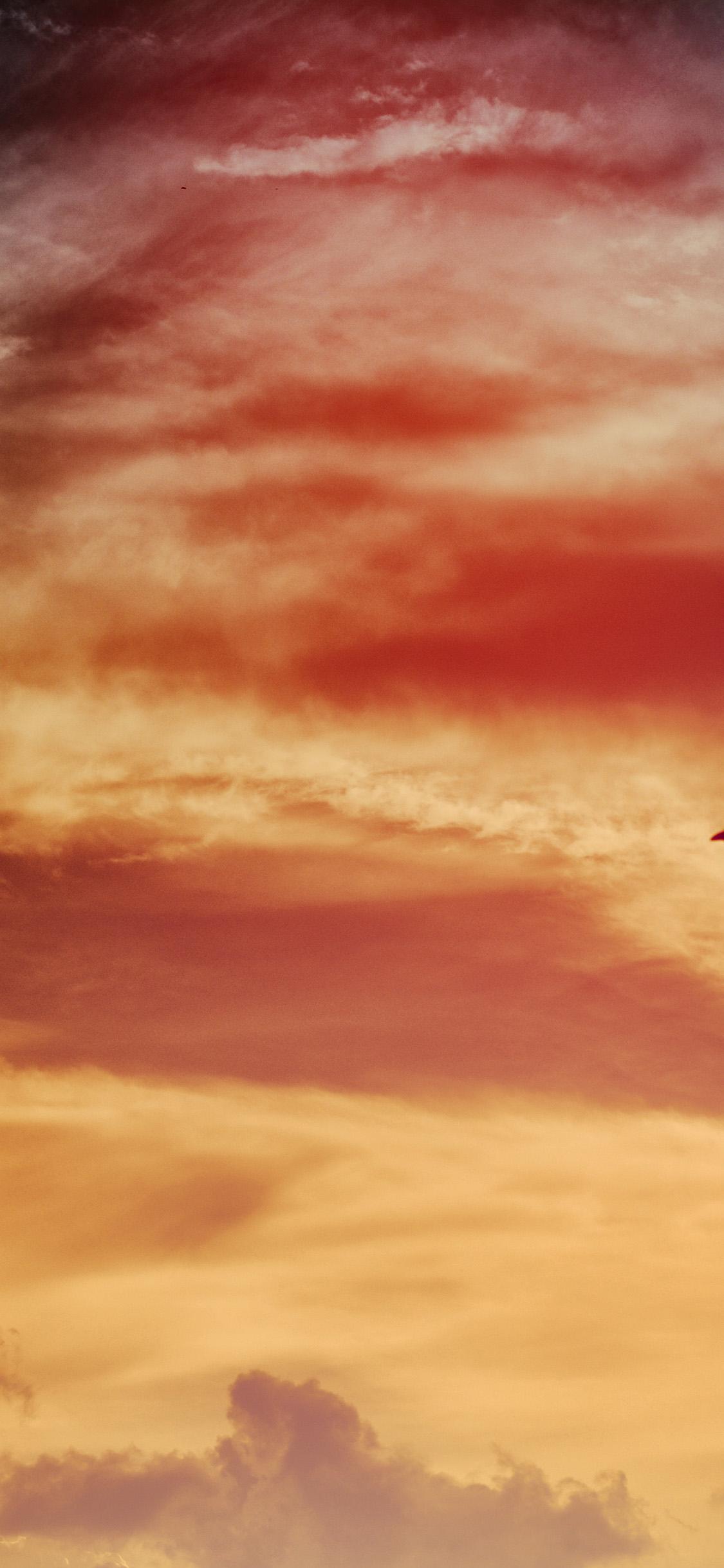 1125x2436 iPhone X wallpaper. nature sunny sky cloud red